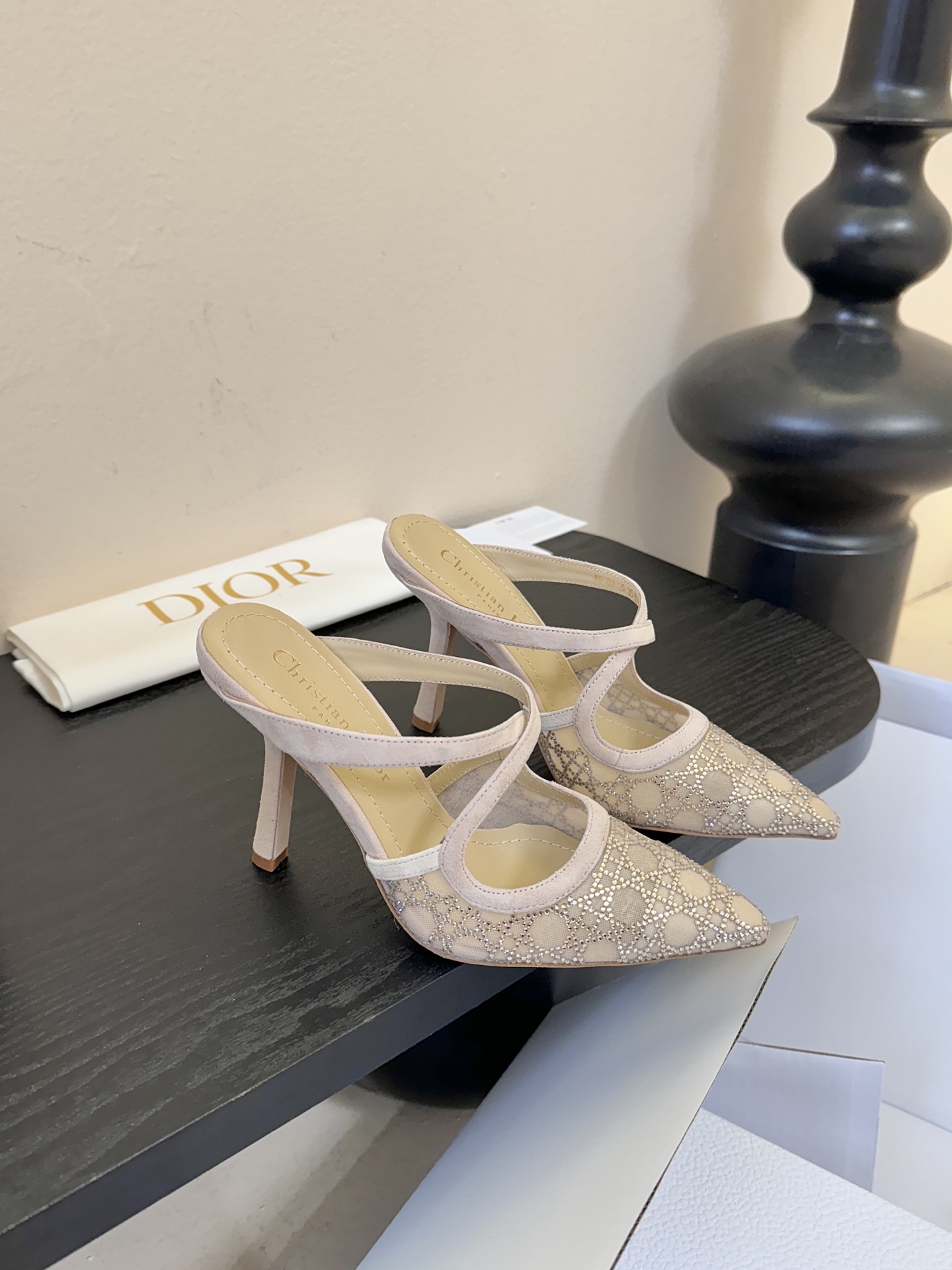 Dio* CD迪奥25ss春夏璀璨星河系列新品高跟鞋网纱鞋面 搭配经典藤格纹水钻 blingbling地
