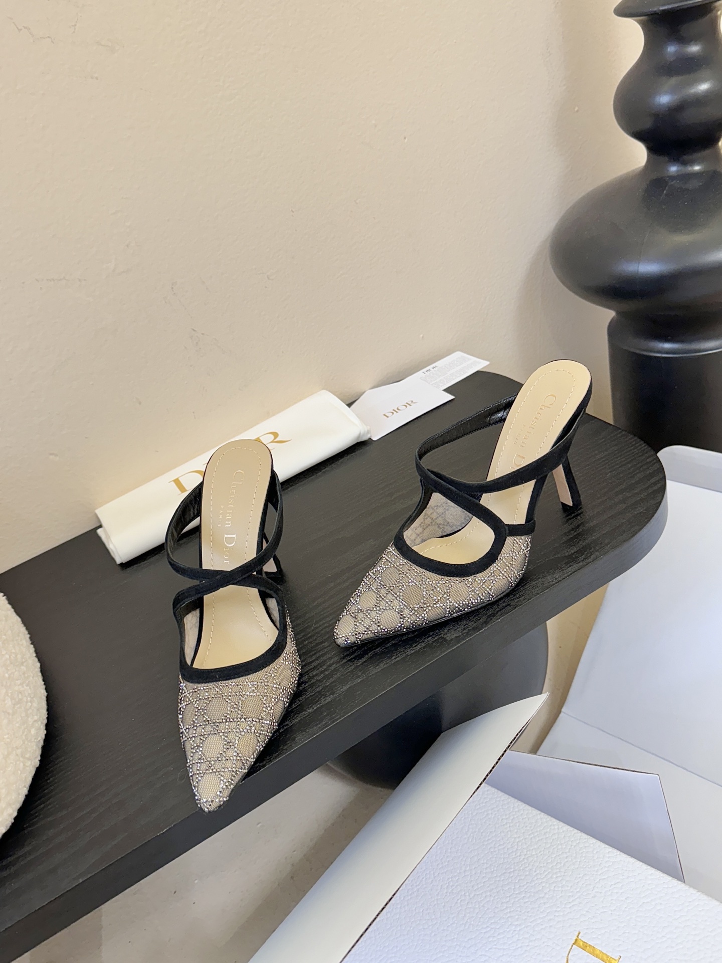 Dio* CD迪奥25ss春夏璀璨星河系列新品高跟鞋网纱鞋面 搭配经典藤格纹水钻 blingbling地