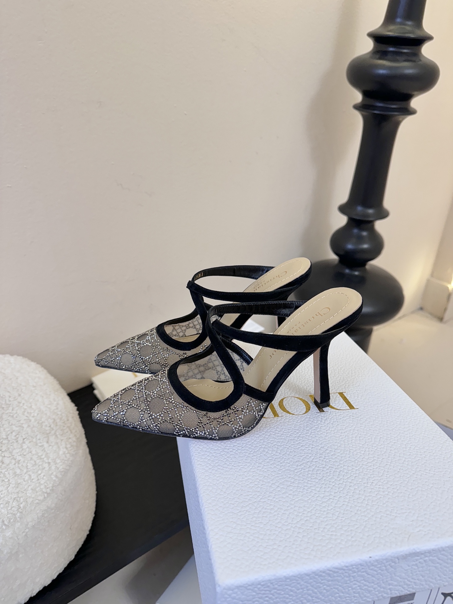 Dio* CD迪奥25ss春夏璀璨星河系列新品高跟鞋网纱鞋面 搭配经典藤格纹水钻 blingbling地