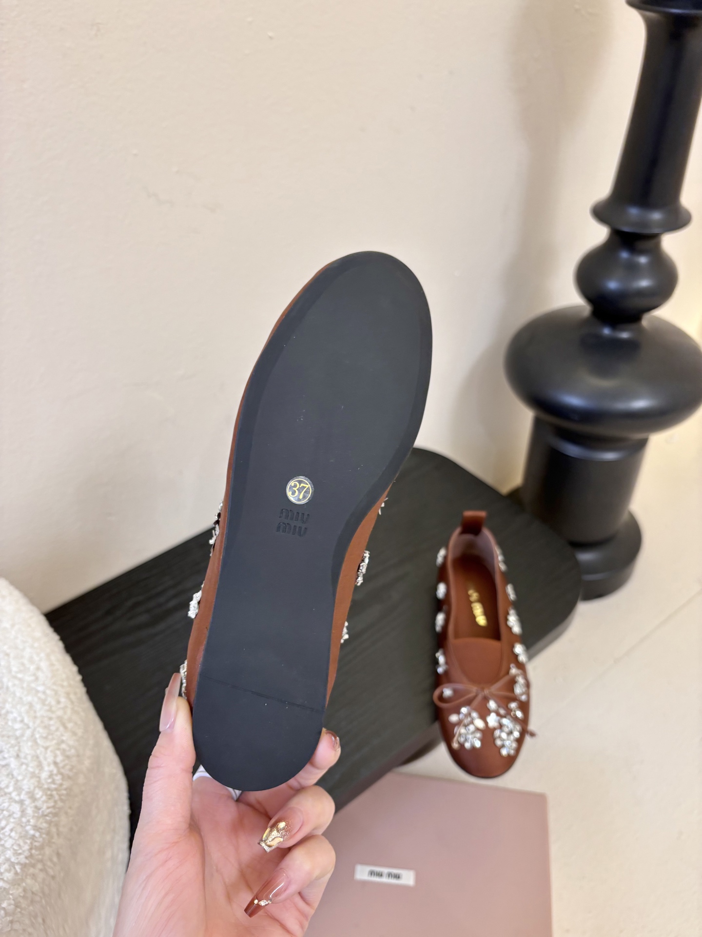 Miu Miu 缪缪玛丽珍单鞋女士蝴蝶结装饰缎面芭蕾舞独家高版 Miu Miu新款平底芭蕾舞鞋开发 原版