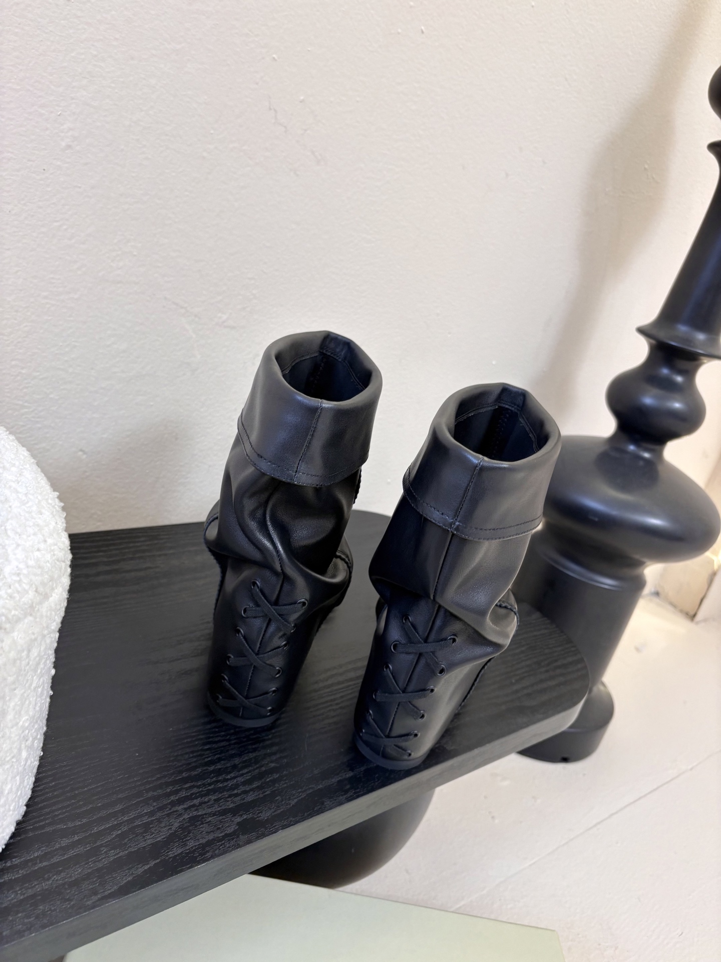 内增高4cmUNFOLIO一字带新款走秀款堆堆靴❗️慵懒法欧风，飒爆了💥 自然❗️舒适❗️洒脱❗️时髦精