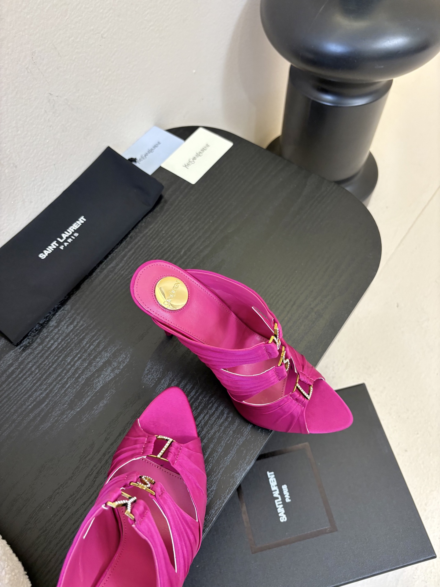 圣罗兰Saint Lauren* ss新YSL Logo高跟鞋拖Ysl走秀款高跟鞋 各种小裙子搭配起来 
