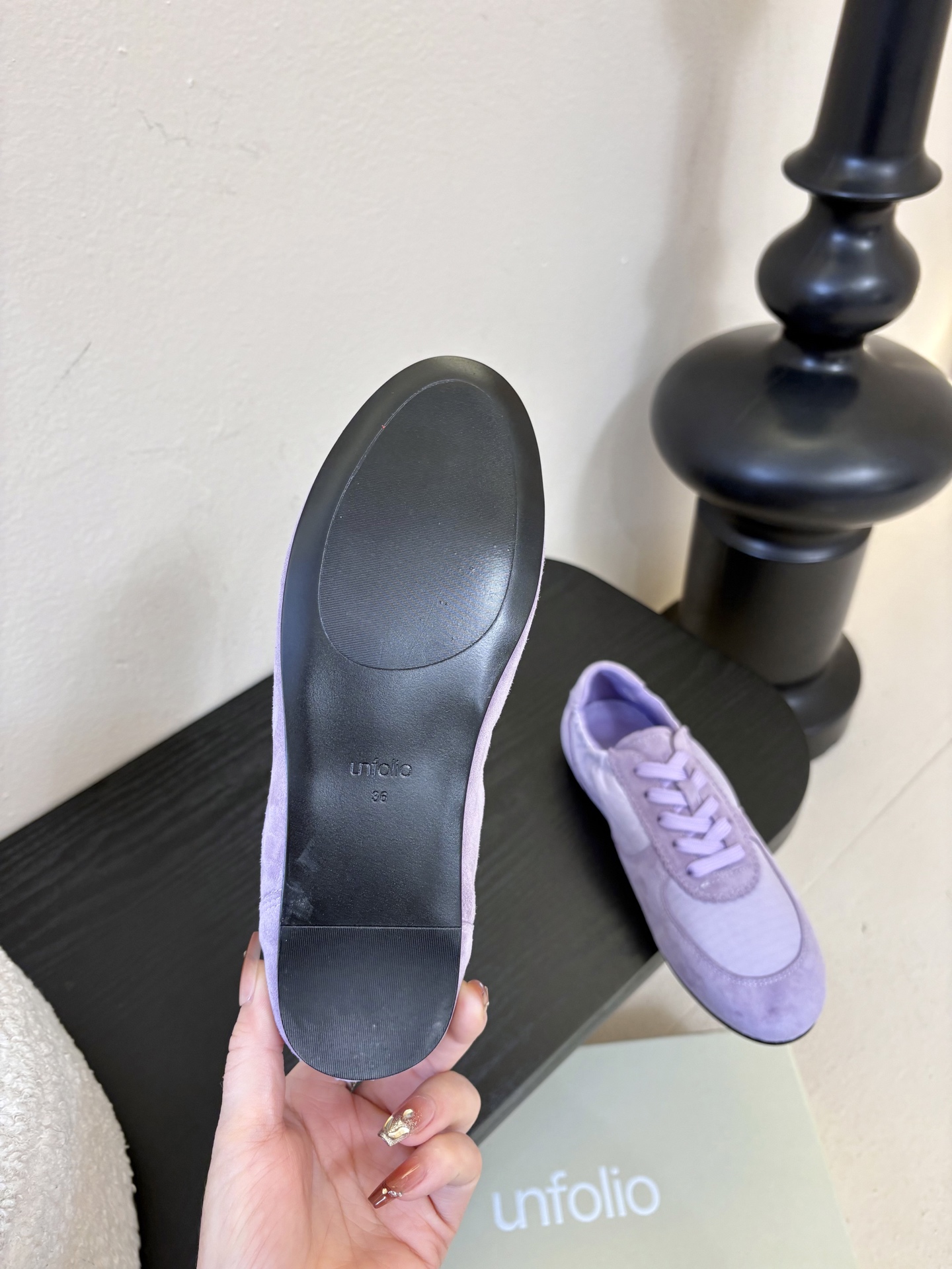 UNFOLIO cambre褶皱芭蕾德训鞋，材料同原版一致，鞋面羊反绒➕防水尼龙织物，内里&垫脚羊皮，尺