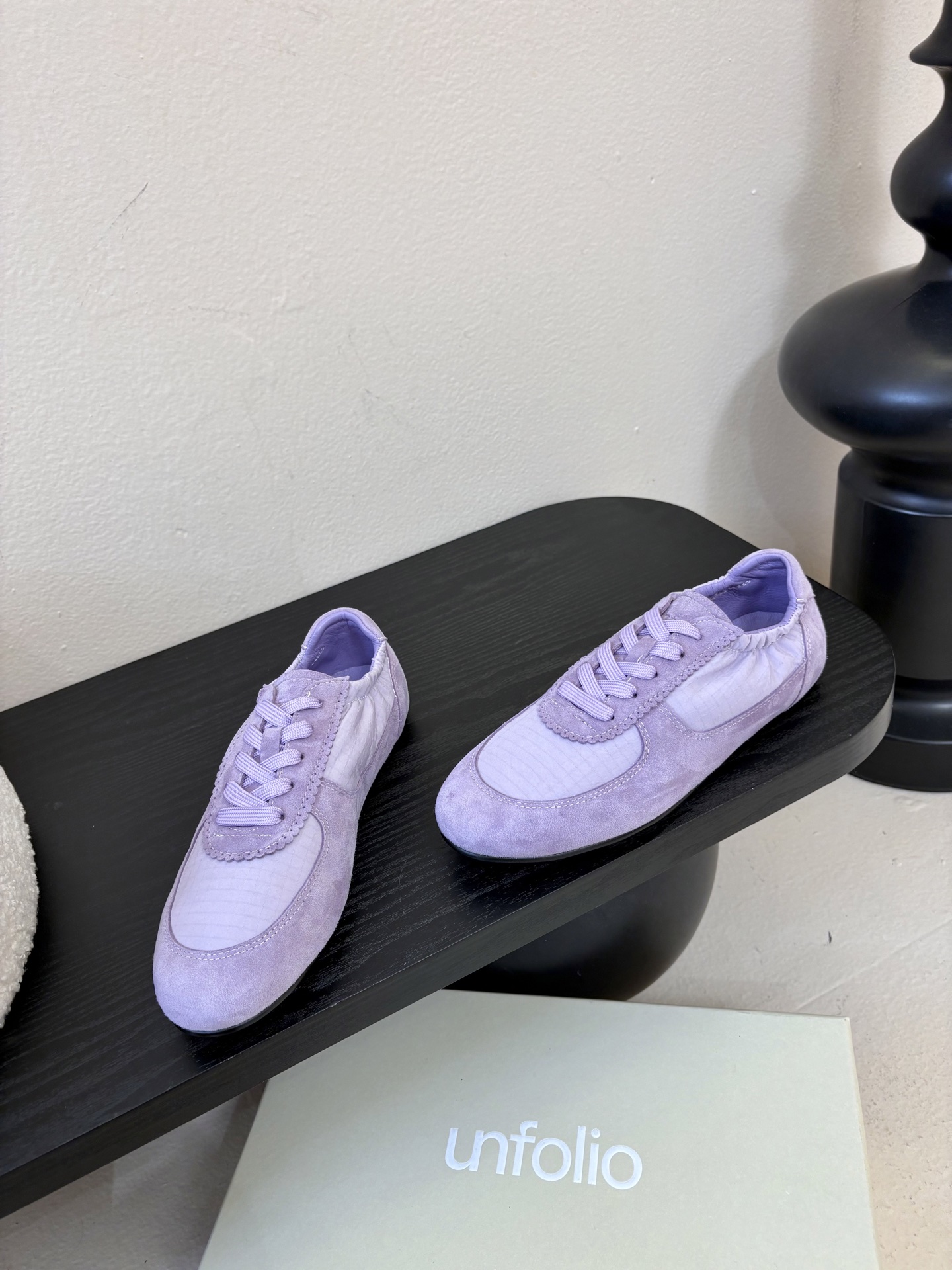 UNFOLIO cambre褶皱芭蕾德训鞋，材料同原版一致，鞋面羊反绒➕防水尼龙织物，内里&垫脚羊皮，尺