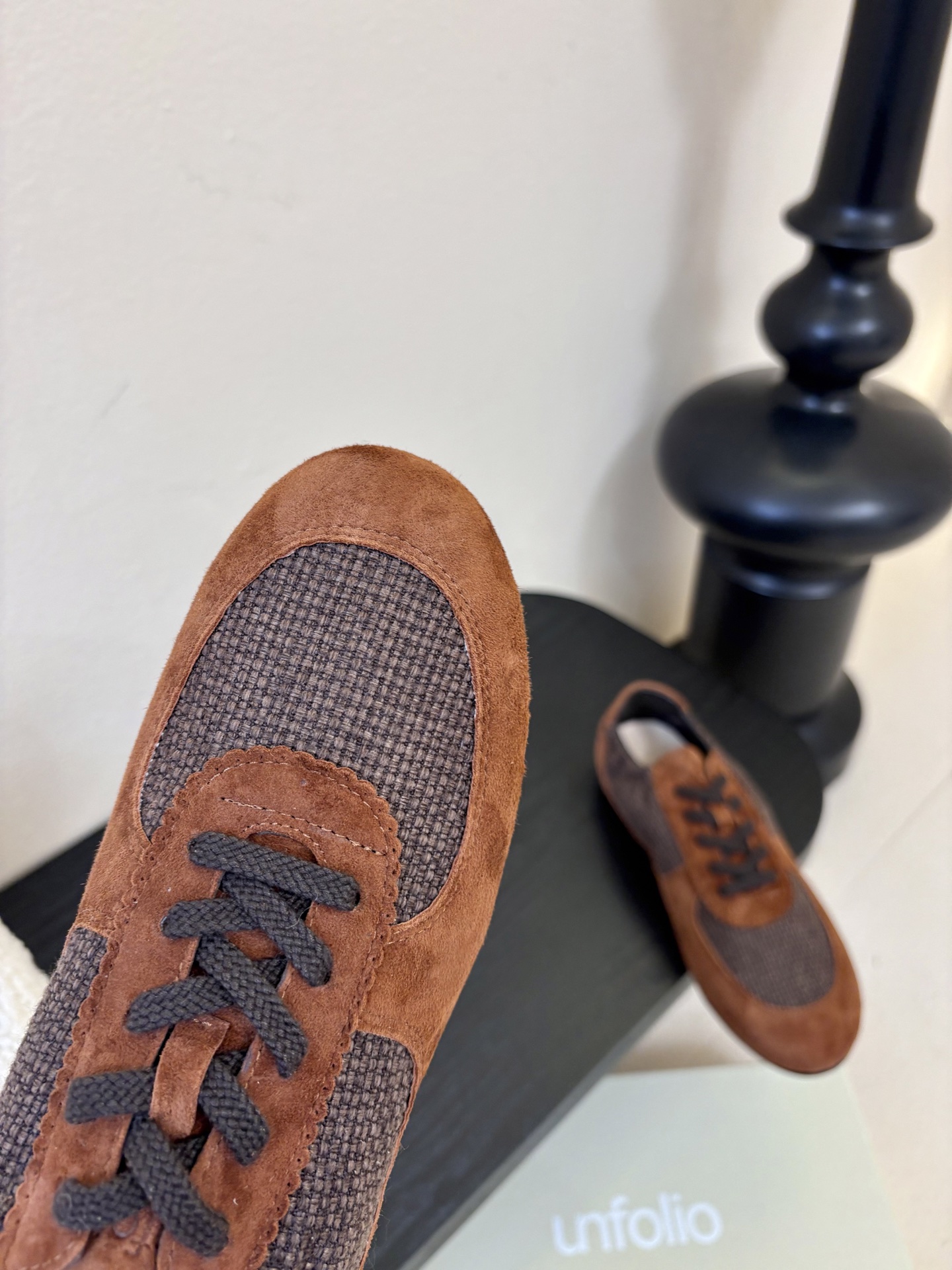 UNFOLIO cambre褶皱芭蕾德训鞋，材料同原版一致，鞋面羊反绒➕防水尼龙织物，内里&垫脚羊皮，尺