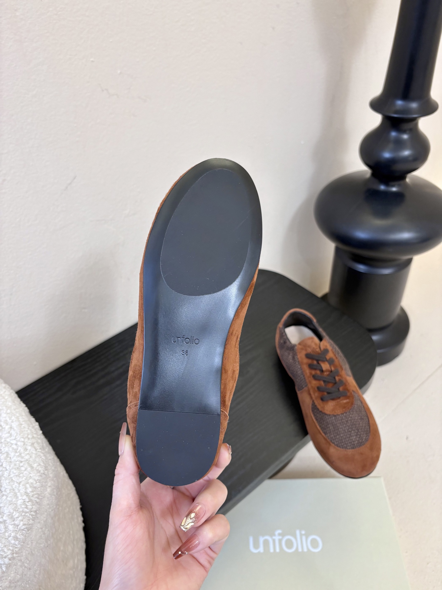 UNFOLIO cambre褶皱芭蕾德训鞋，材料同原版一致，鞋面羊反绒➕防水尼龙织物，内里&垫脚羊皮，尺