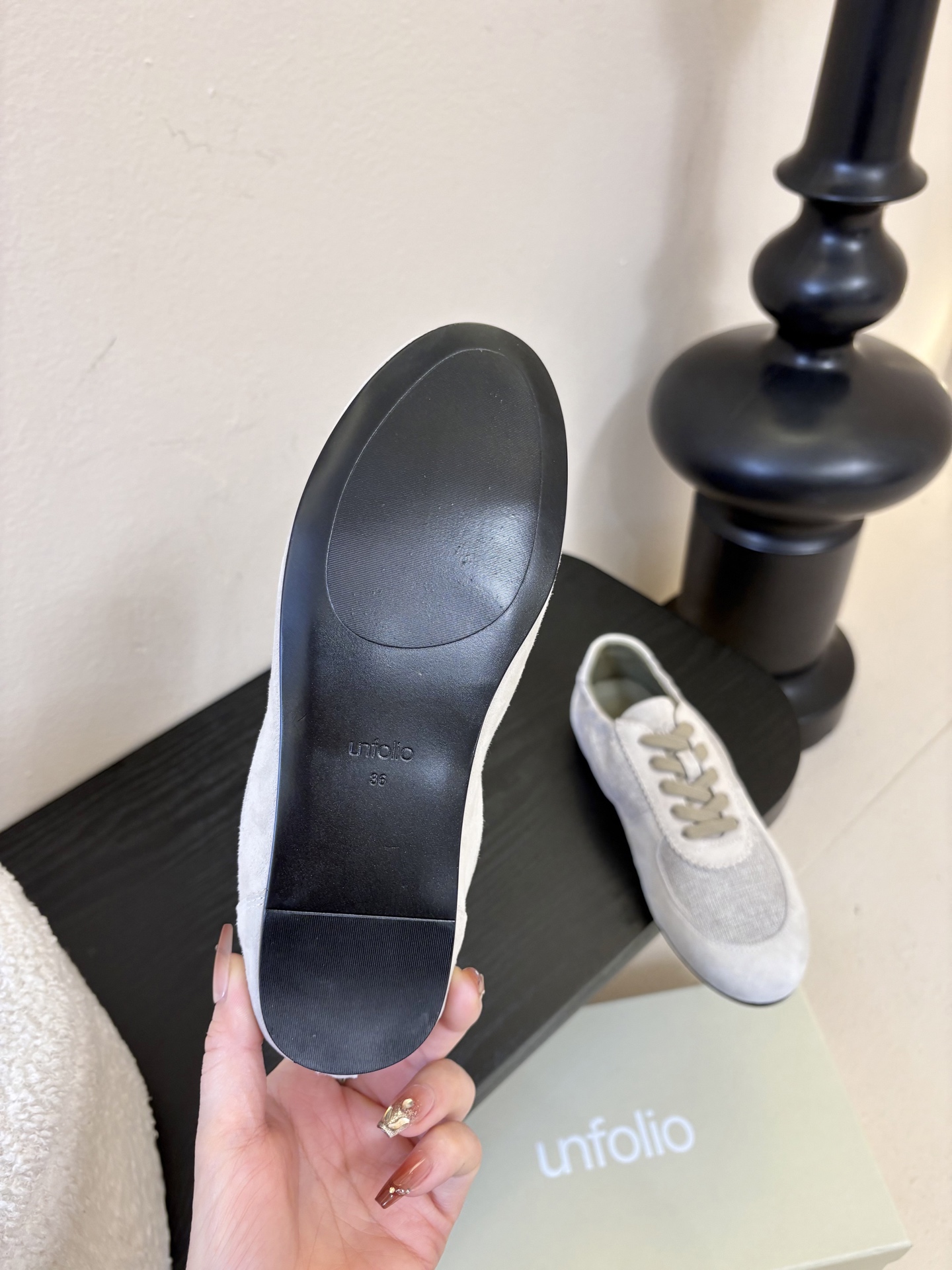 UNFOLIO cambre褶皱芭蕾德训鞋，材料同原版一致，鞋面羊反绒➕防水尼龙织物，内里&垫脚羊皮，尺