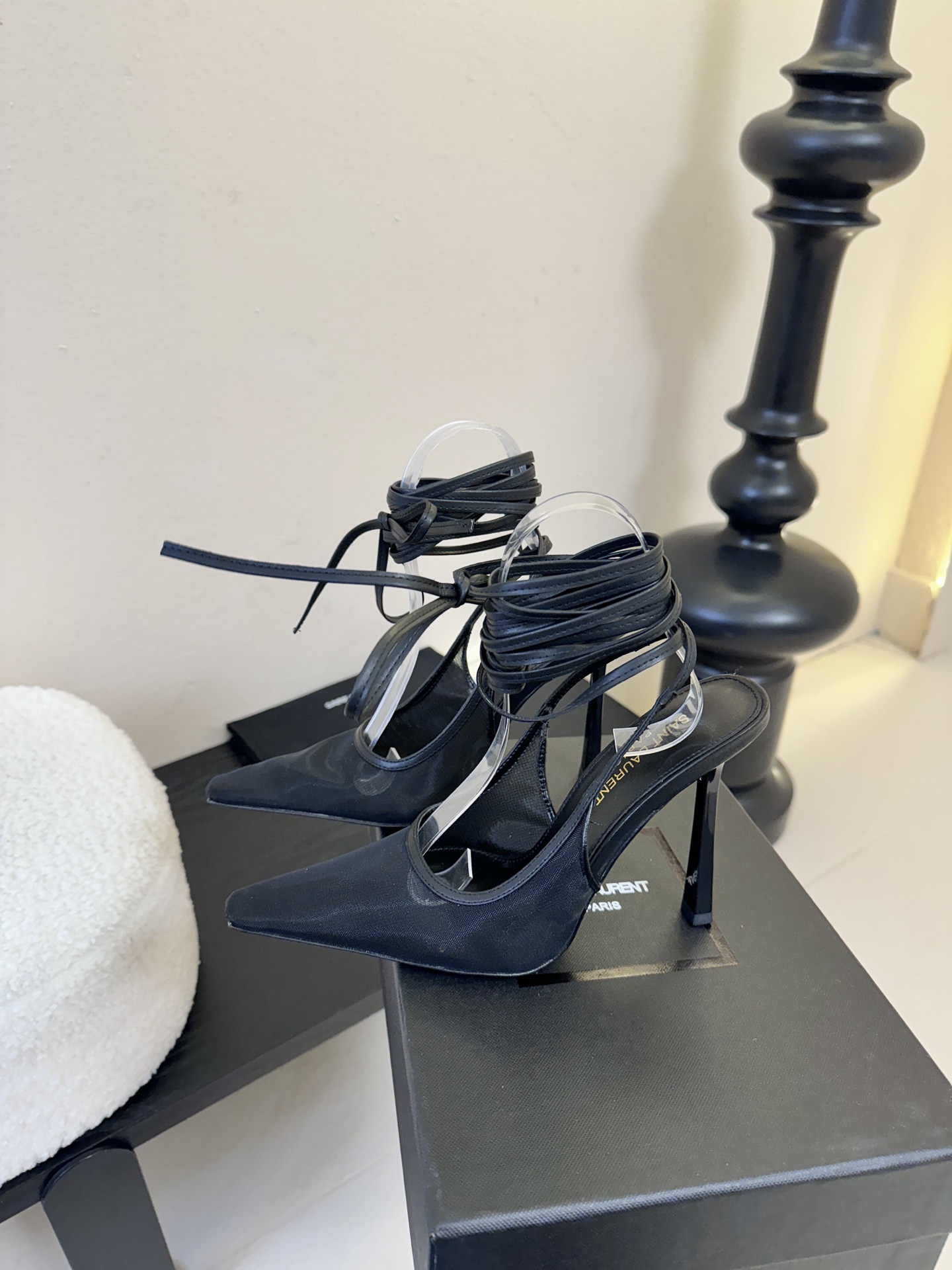 圣罗兰Saint Lauren* ss新YSL Logo小方头凉鞋Ysl走秀款高跟鞋 各种小裙子搭配起来