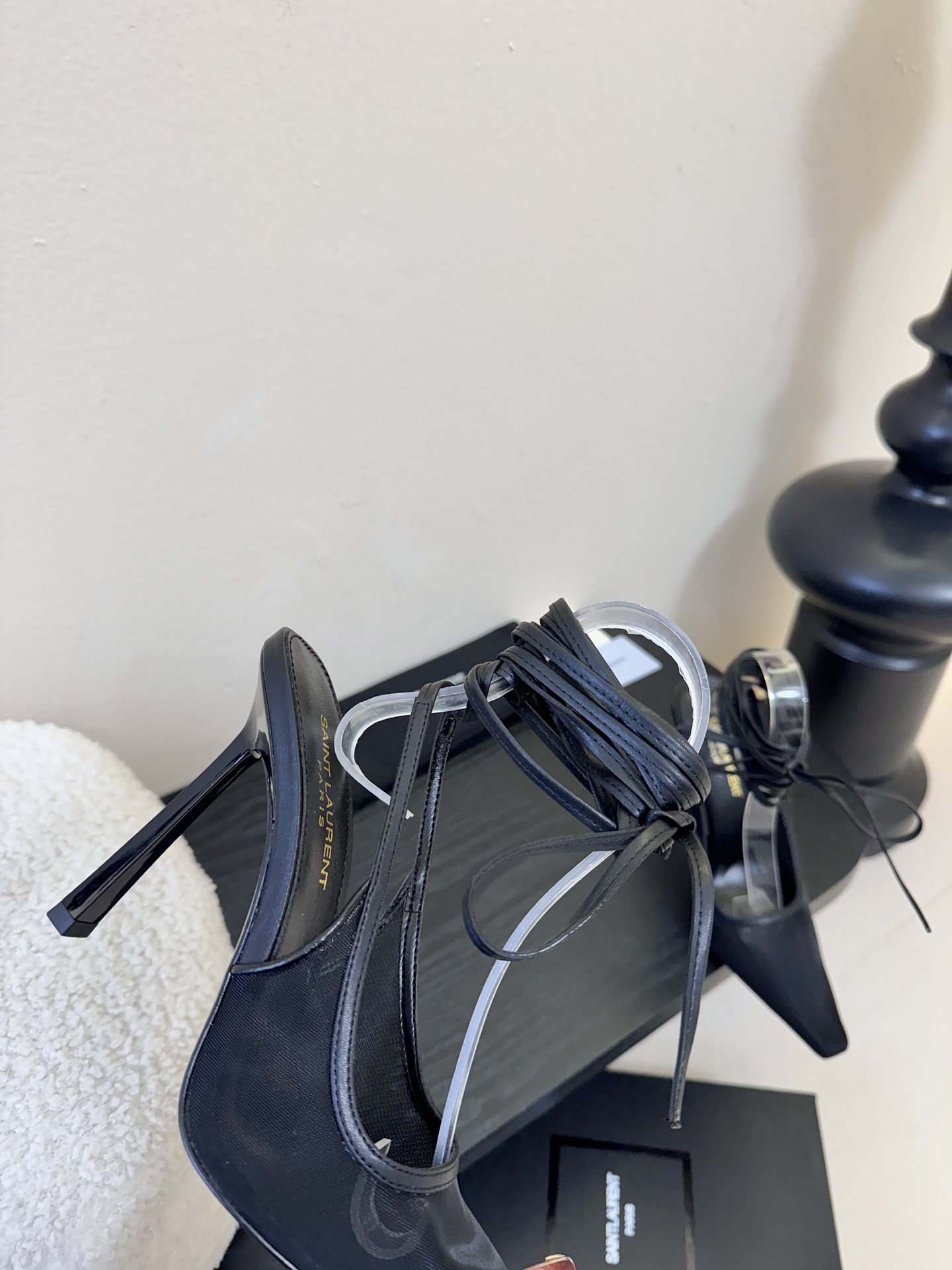 圣罗兰Saint Lauren* ss新YSL Logo小方头凉鞋Ysl走秀款高跟鞋 各种小裙子搭配起来