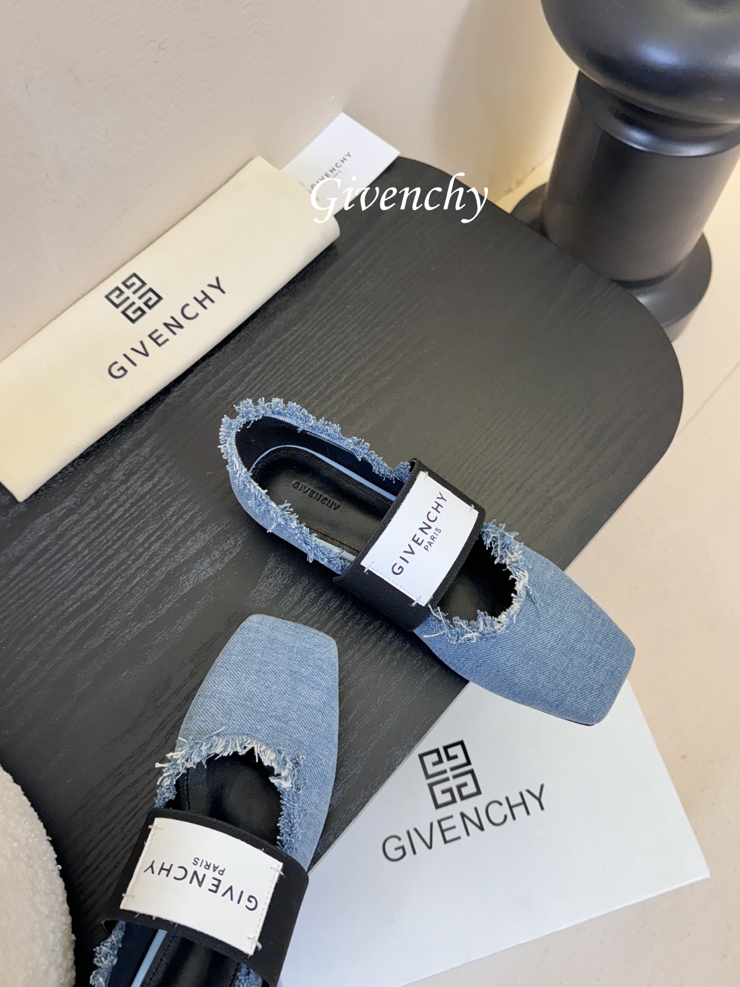 Givenchy纪梵希章若楠同款Sliced Square方头芭蕾舞平底鞋超多明星时尚博主种草 裁切方头