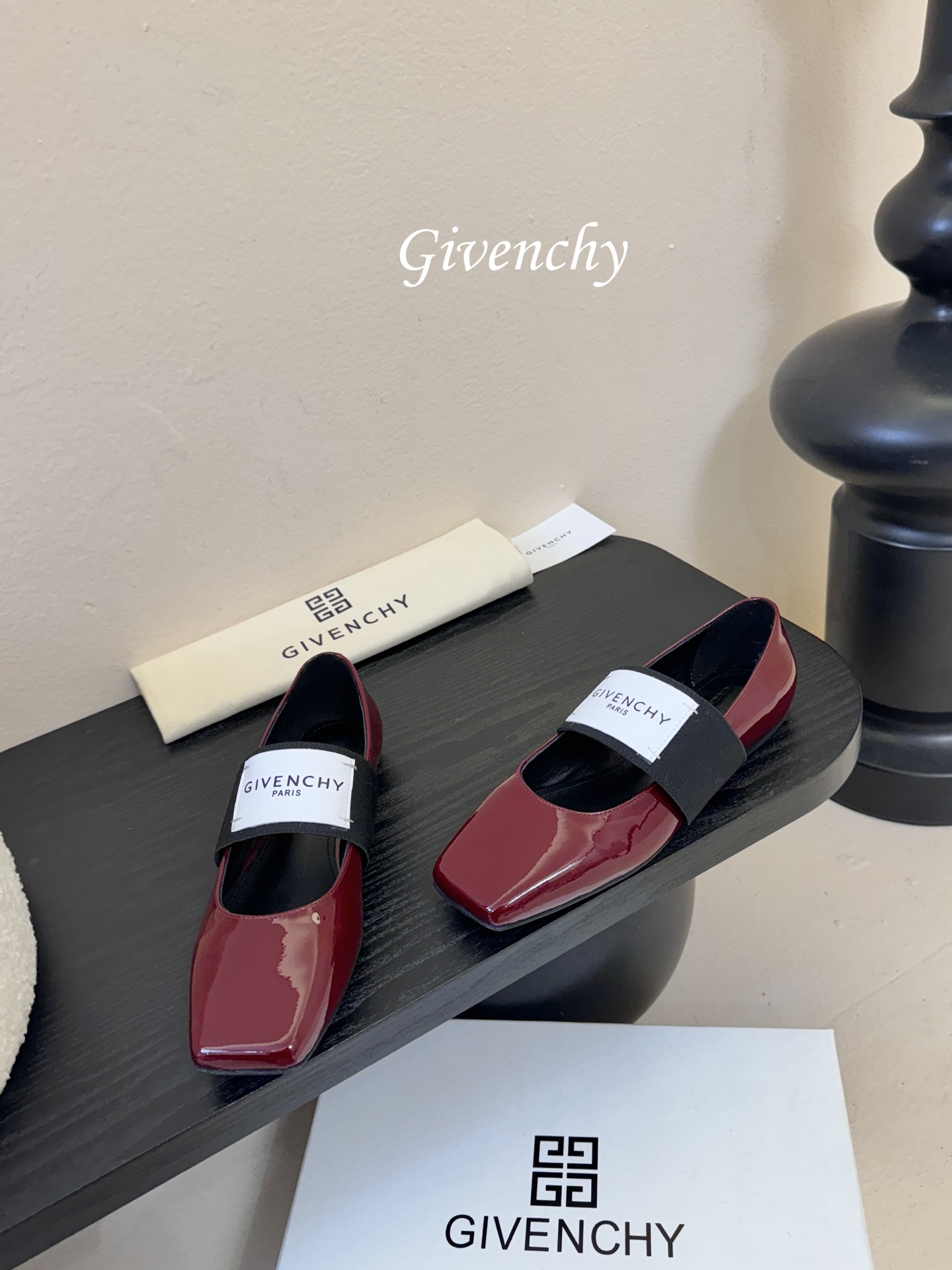 Givenchy纪梵希章若楠同款Sliced Square方头芭蕾舞平底鞋超多明星时尚博主种草 裁切方头