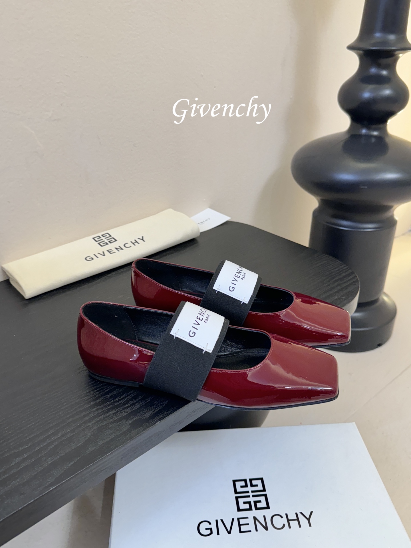 Givenchy纪梵希章若楠同款Sliced Square方头芭蕾舞平底鞋超多明星时尚博主种草 裁切方头