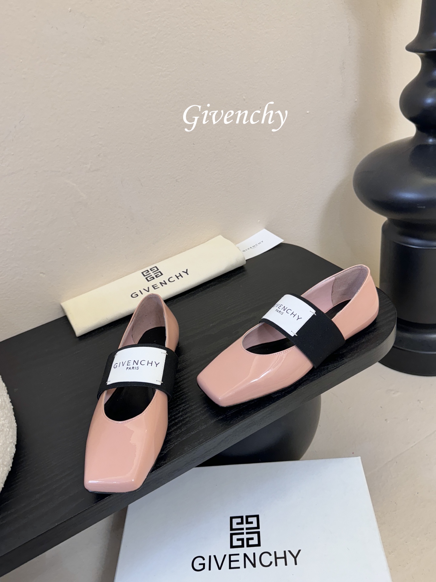 Givenchy纪梵希章若楠同款Sliced Square方头芭蕾舞平底鞋超多明星时尚博主种草 裁切方头