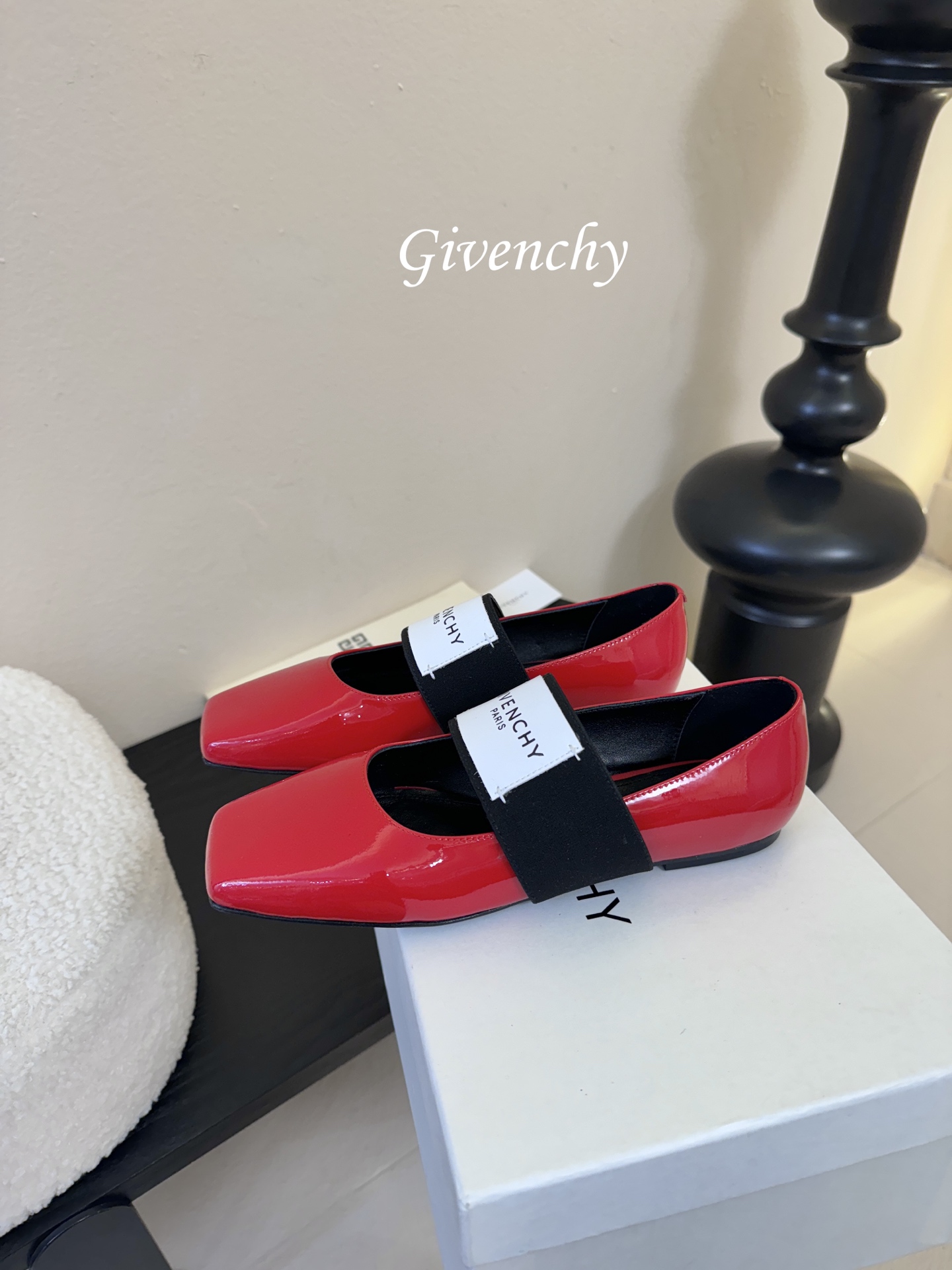 Givenchy纪梵希章若楠同款Sliced Square方头芭蕾舞平底鞋超多明星时尚博主种草 裁切方头