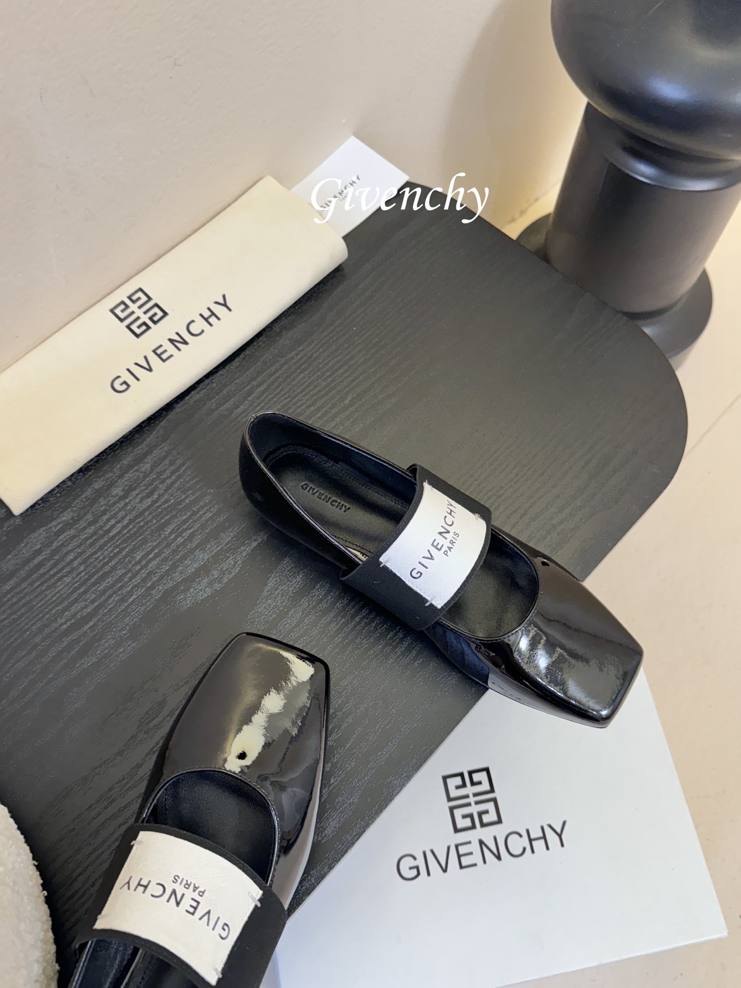 Givenchy纪梵希章若楠同款Sliced Square方头芭蕾舞平底鞋超多明星时尚博主种草 裁切方头