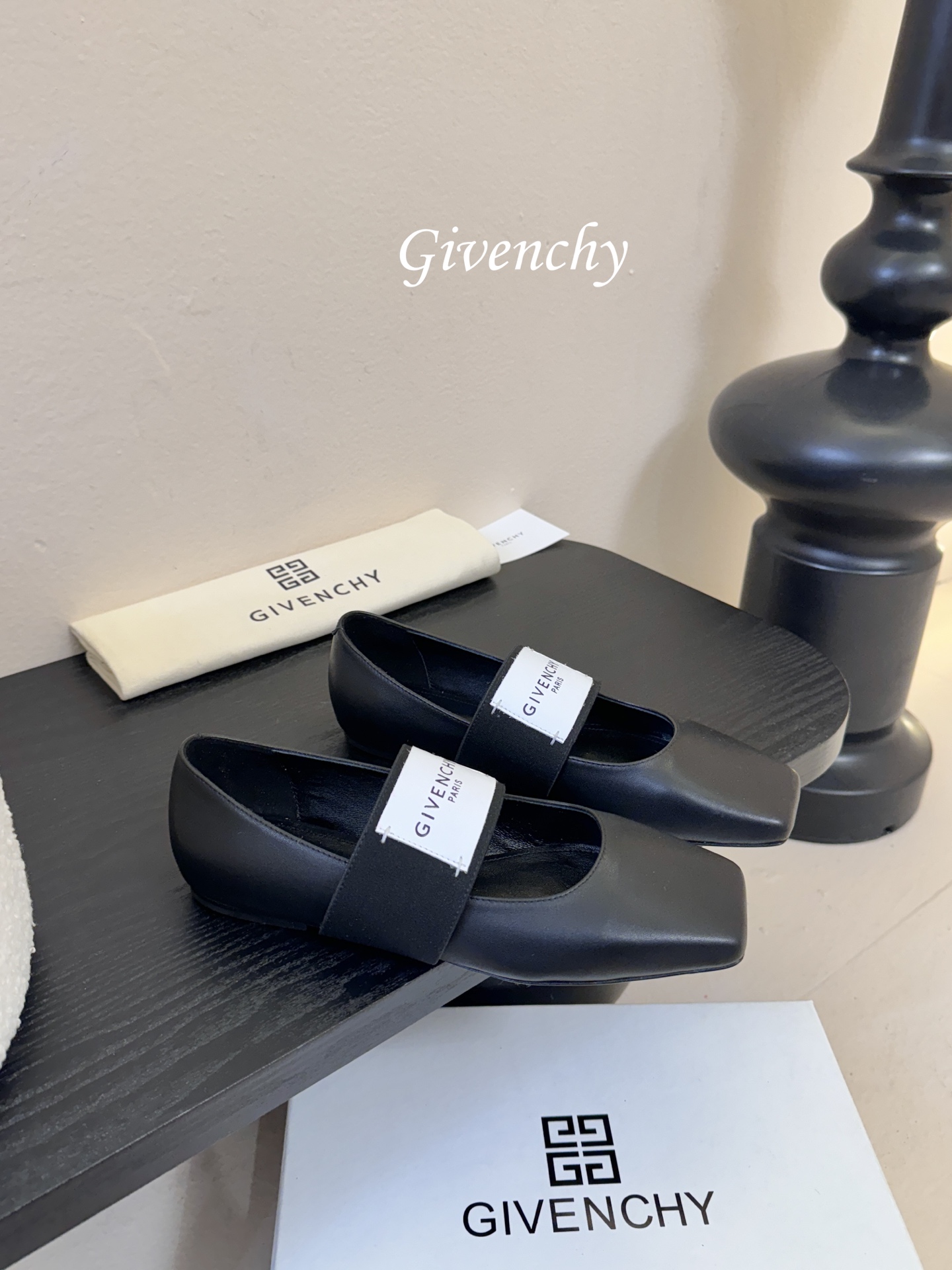 Givenchy纪梵希章若楠同款Sliced Square方头芭蕾舞平底鞋超多明星时尚博主种草 裁切方头