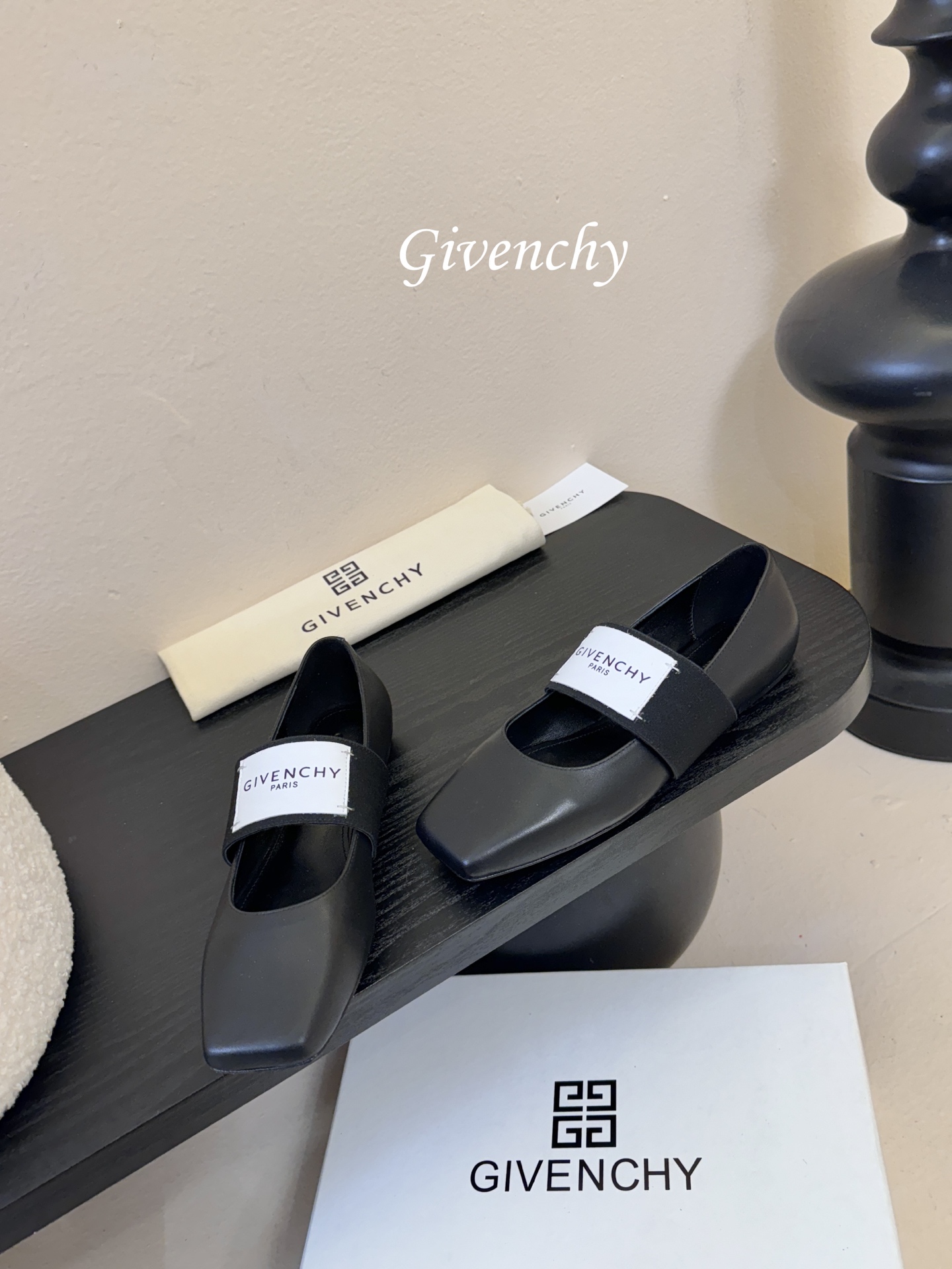 Givenchy纪梵希章若楠同款Sliced Square方头芭蕾舞平底鞋超多明星时尚博主种草 裁切方头