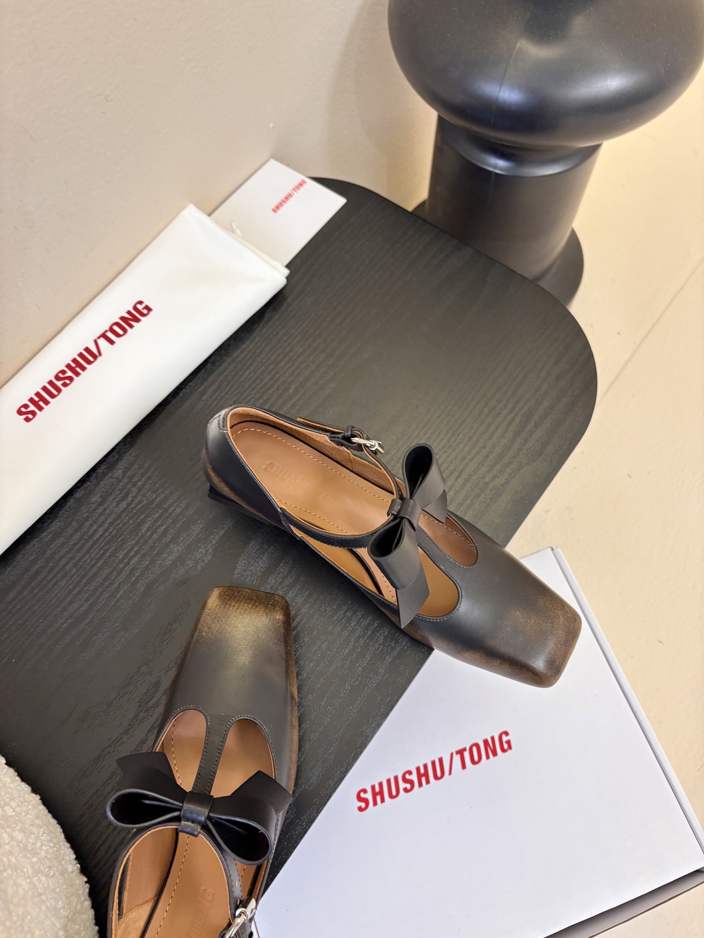 SHUSHUTONG 25ss方头小跟玛丽珍单鞋被问N次的仙女战靴 非它莫属 方头设计复古又摩登 简约搭