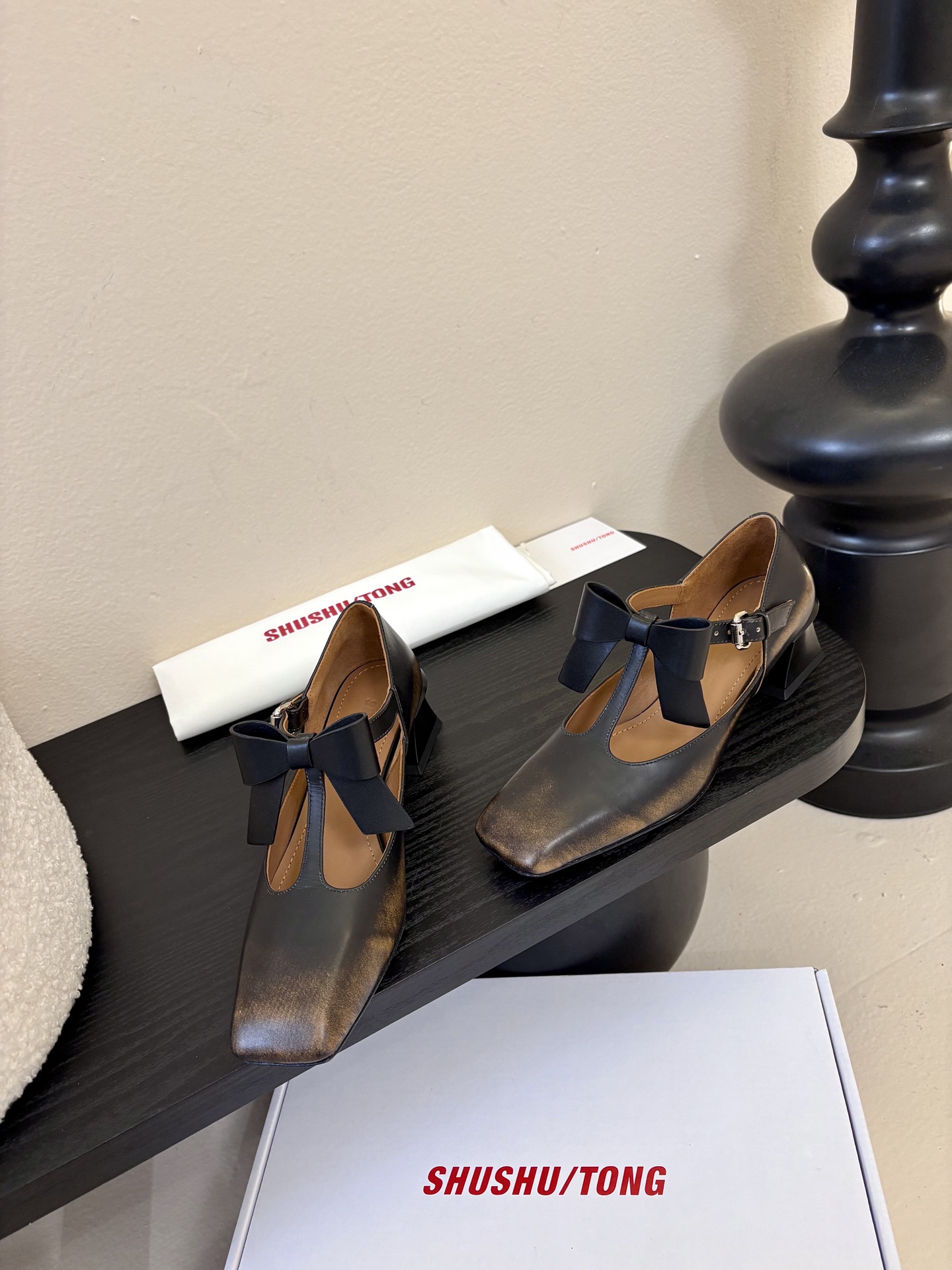 SHUSHUTONG 25ss方头小跟玛丽珍单鞋被问N次的仙女战靴 非它莫属 方头设计复古又摩登 简约搭