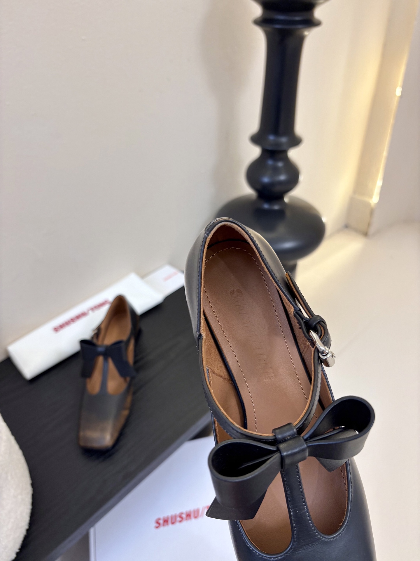 SHUSHUTONG 25ss方头小跟玛丽珍单鞋被问N次的仙女战靴 非它莫属 方头设计复古又摩登 简约搭