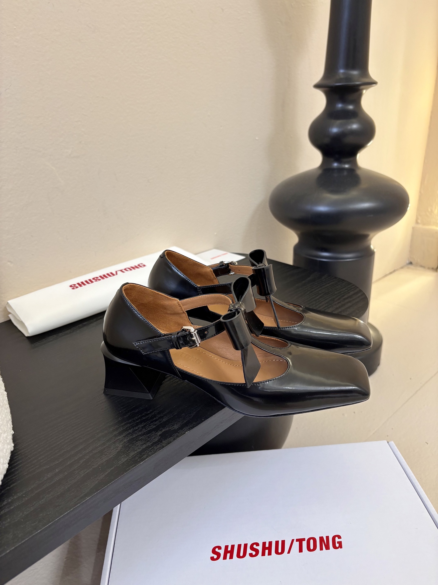 SHUSHUTONG 25ss方头小跟玛丽珍单鞋被问N次的仙女战靴 非它莫属 方头设计复古又摩登 简约搭