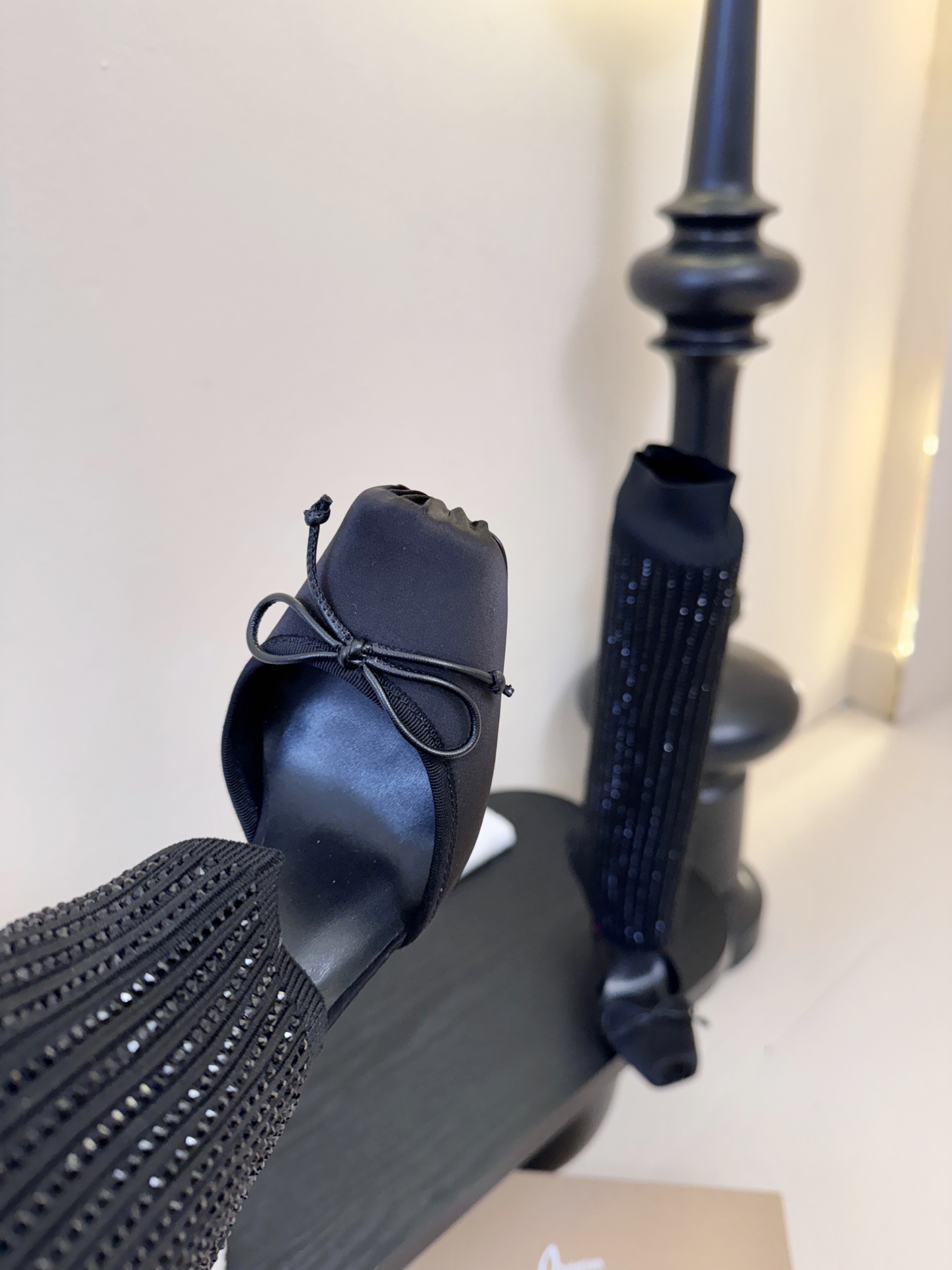 Christian Loubotti CL红底鞋F030 2026ss新款蝴蝶结仙女风高跟鞋毛线筒袜子靴