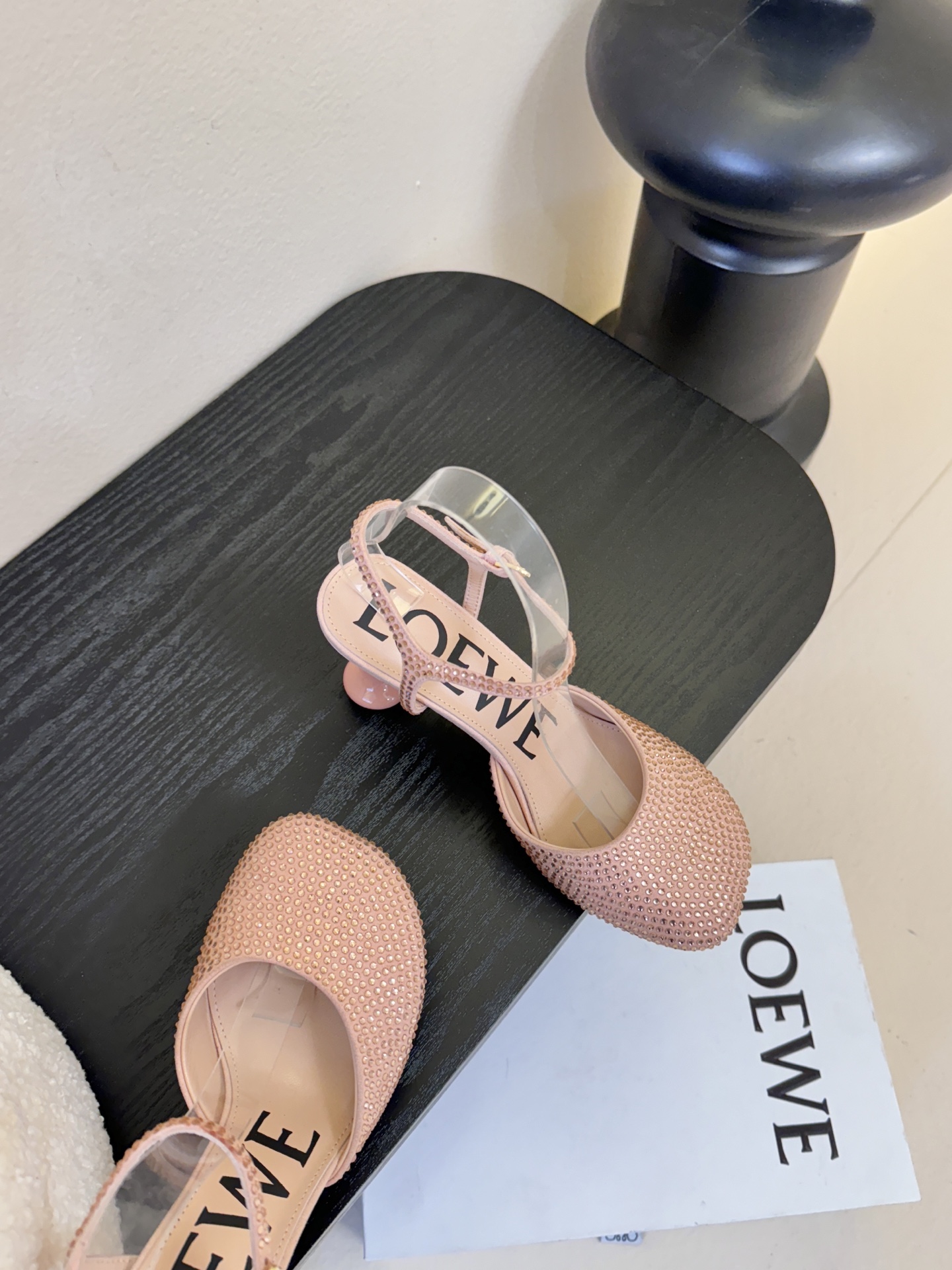 LOEWE罗意威 满钻玛丽珍凉鞋王炸组合！💎 冰蓝、黑粉、裸粉三色全配齐平底1cm+高跟8.5cm 不用