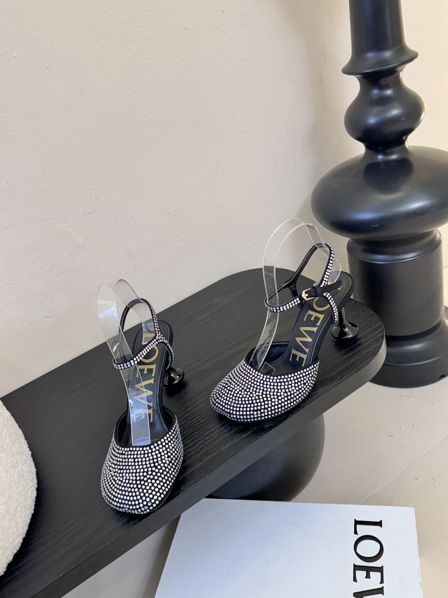 LOEWE罗意威 满钻玛丽珍凉鞋王炸组合！💎 冰蓝、黑粉、裸粉三色全配齐平底1cm+高跟8.5cm 不用