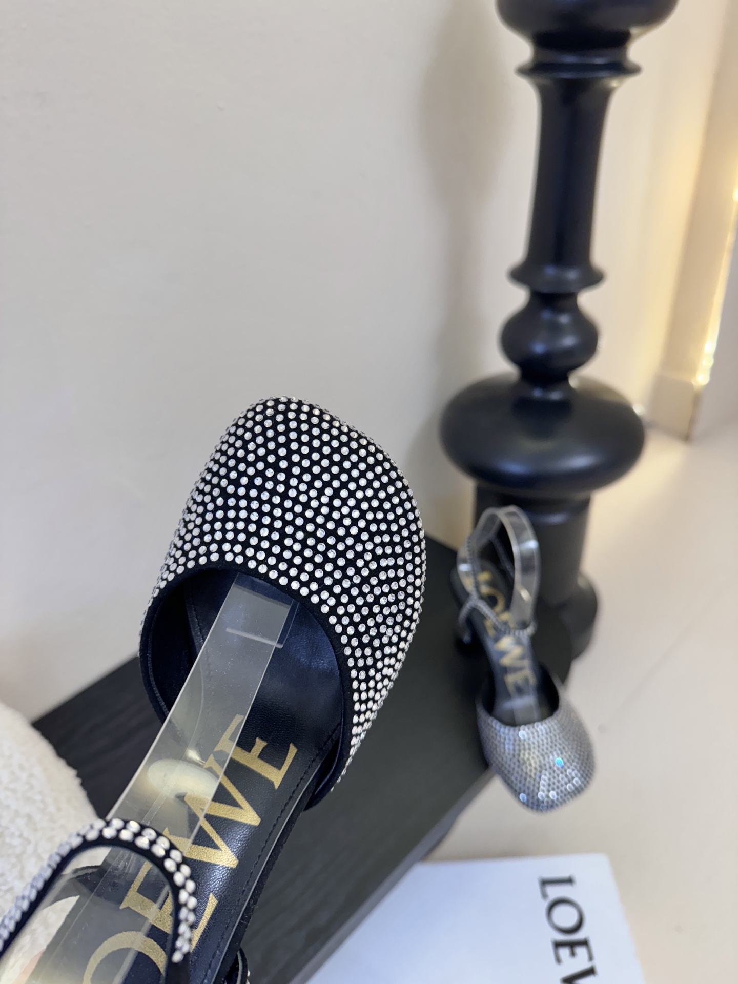 LOEWE罗意威 满钻玛丽珍凉鞋王炸组合！💎 冰蓝、黑粉、裸粉三色全配齐平底1cm+高跟8.5cm 不用