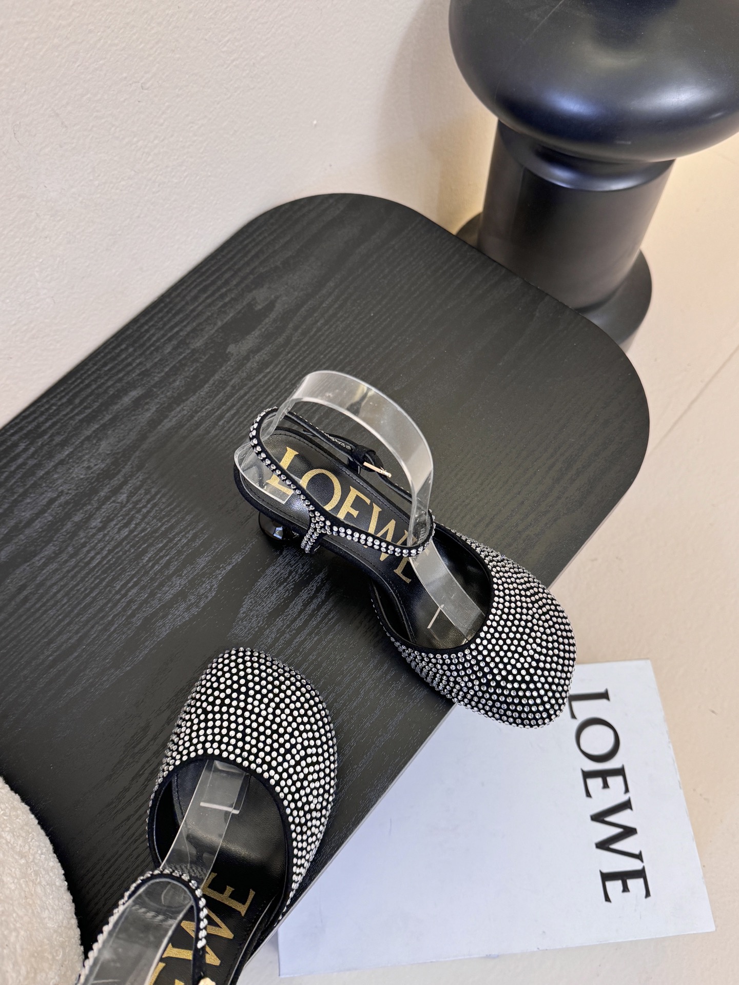 LOEWE罗意威 满钻玛丽珍凉鞋王炸组合！💎 冰蓝、黑粉、裸粉三色全配齐平底1cm+高跟8.5cm 不用