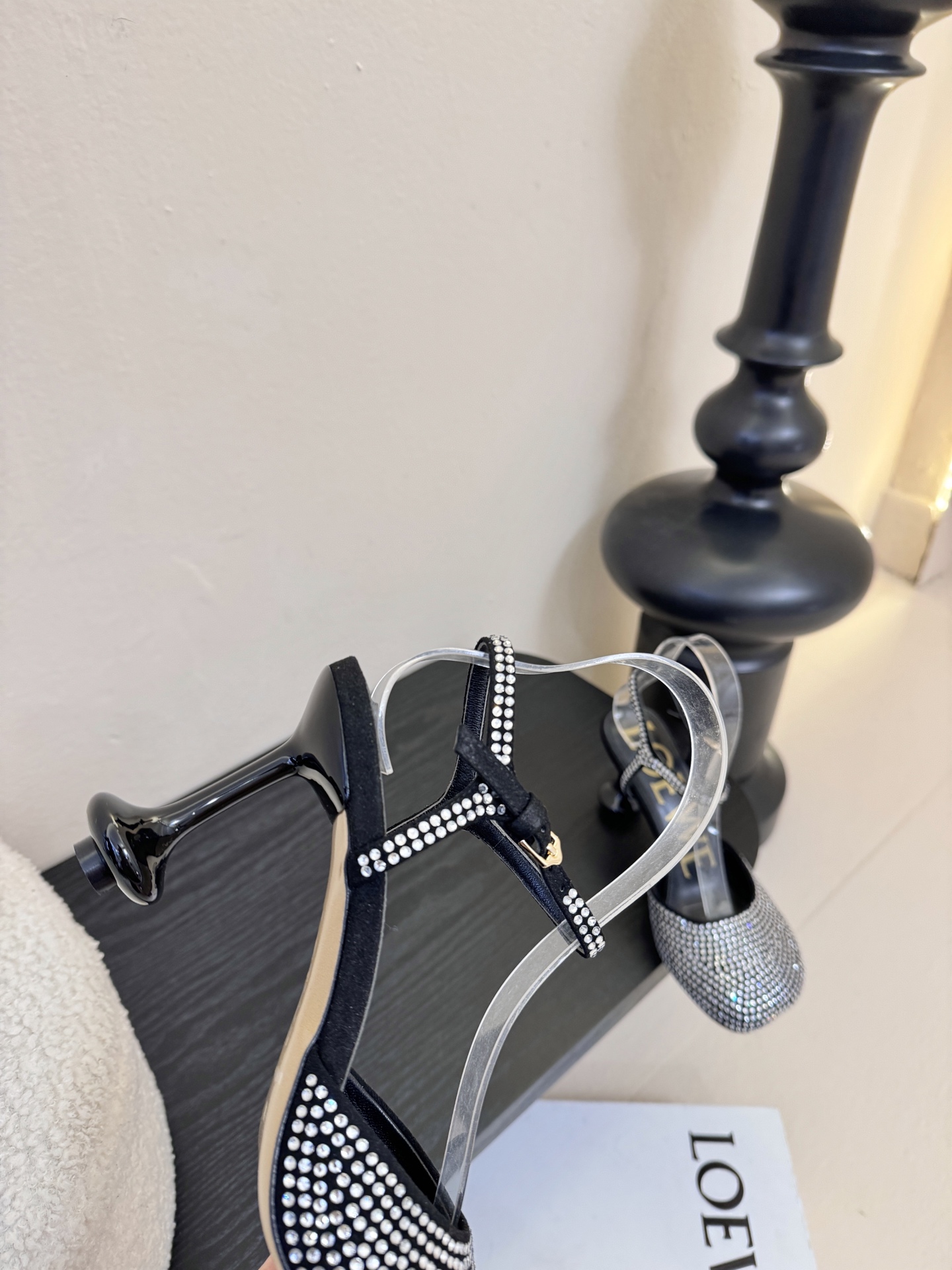 LOEWE罗意威 满钻玛丽珍凉鞋王炸组合！💎 冰蓝、黑粉、裸粉三色全配齐平底1cm+高跟8.5cm 不用