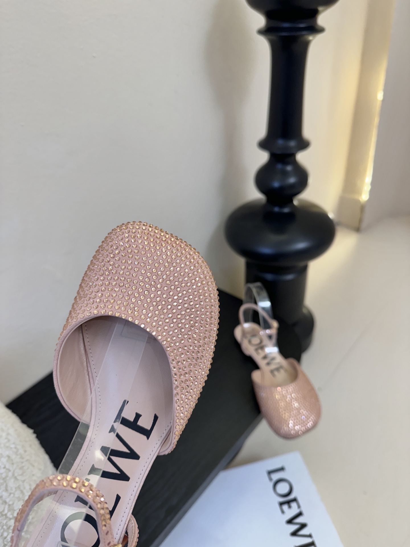 LOEWE罗意威 满钻玛丽珍凉鞋王炸组合！💎 冰蓝、黑粉、裸粉三色全配齐平底1cm+高跟8.5cm 不用