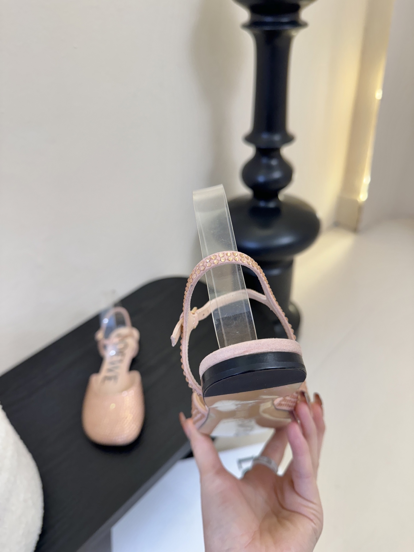 LOEWE罗意威 满钻玛丽珍凉鞋王炸组合！💎 冰蓝、黑粉、裸粉三色全配齐平底1cm+高跟8.5cm 不用