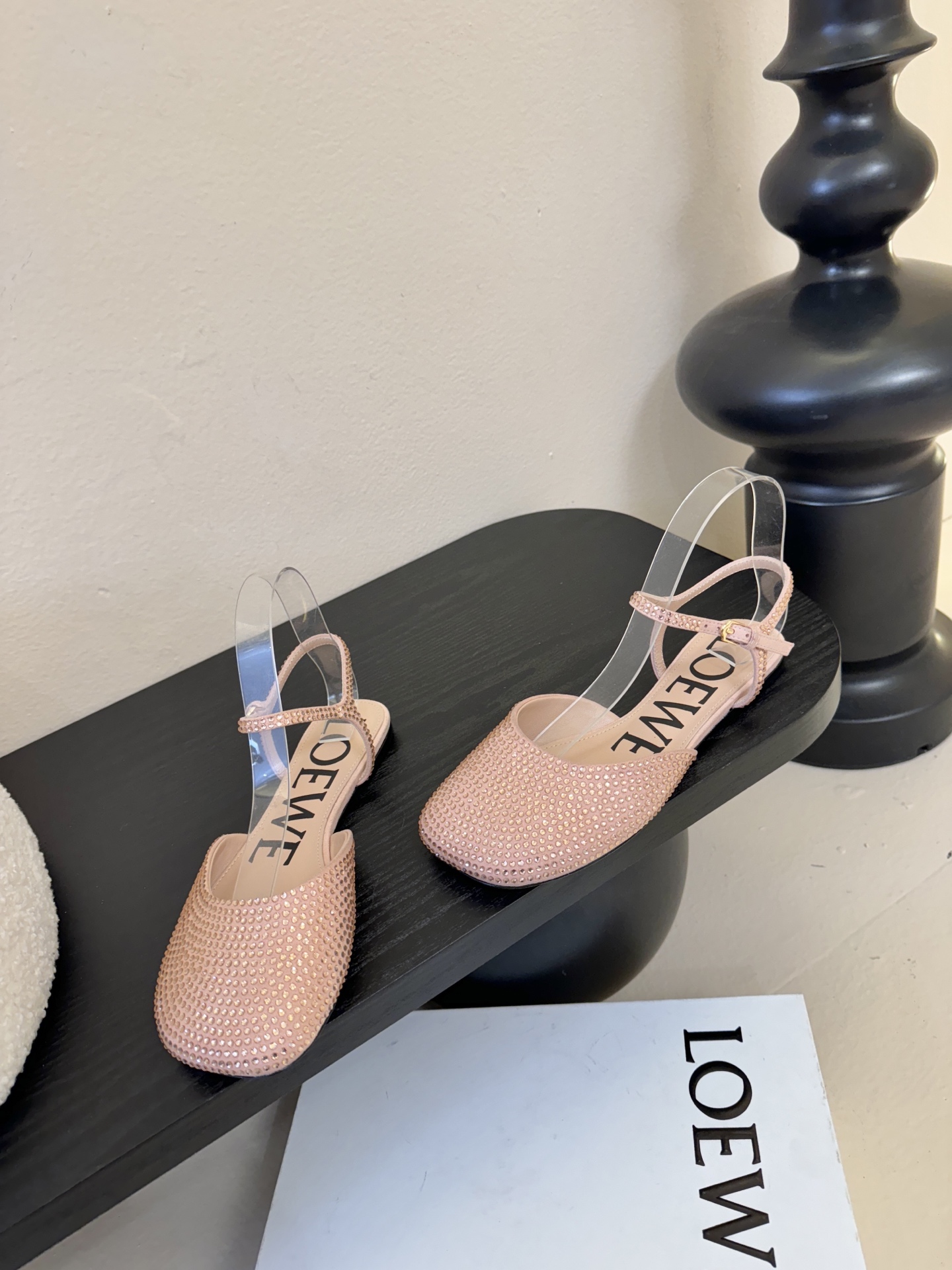 LOEWE罗意威 满钻玛丽珍凉鞋王炸组合！💎 冰蓝、黑粉、裸粉三色全配齐平底1cm+高跟8.5cm 不用