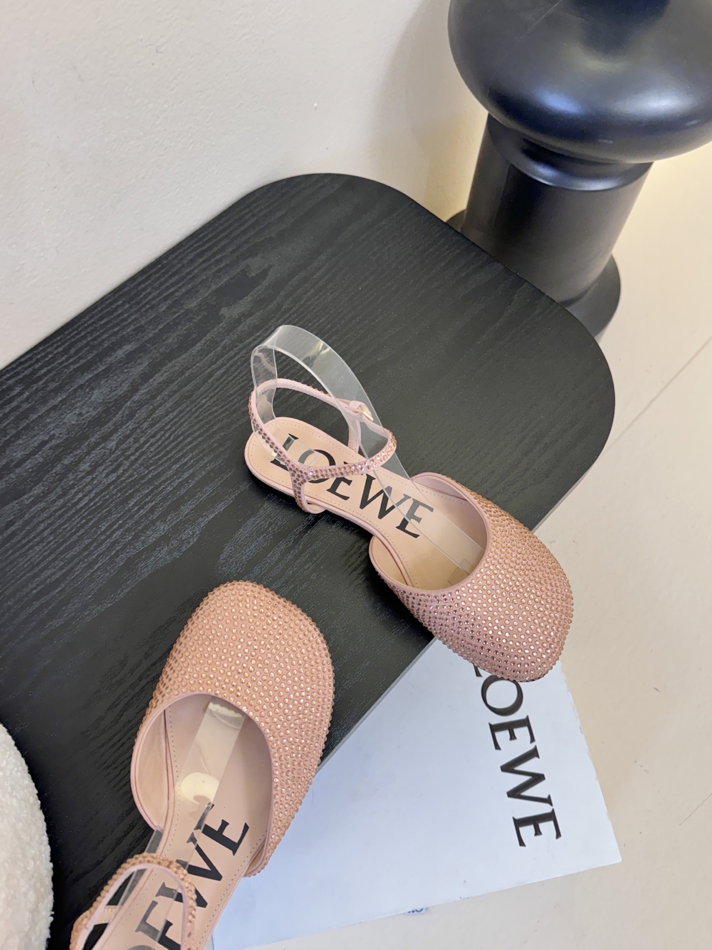 LOEWE罗意威 满钻玛丽珍凉鞋王炸组合！💎 冰蓝、黑粉、裸粉三色全配齐平底1cm+高跟8.5cm 不用