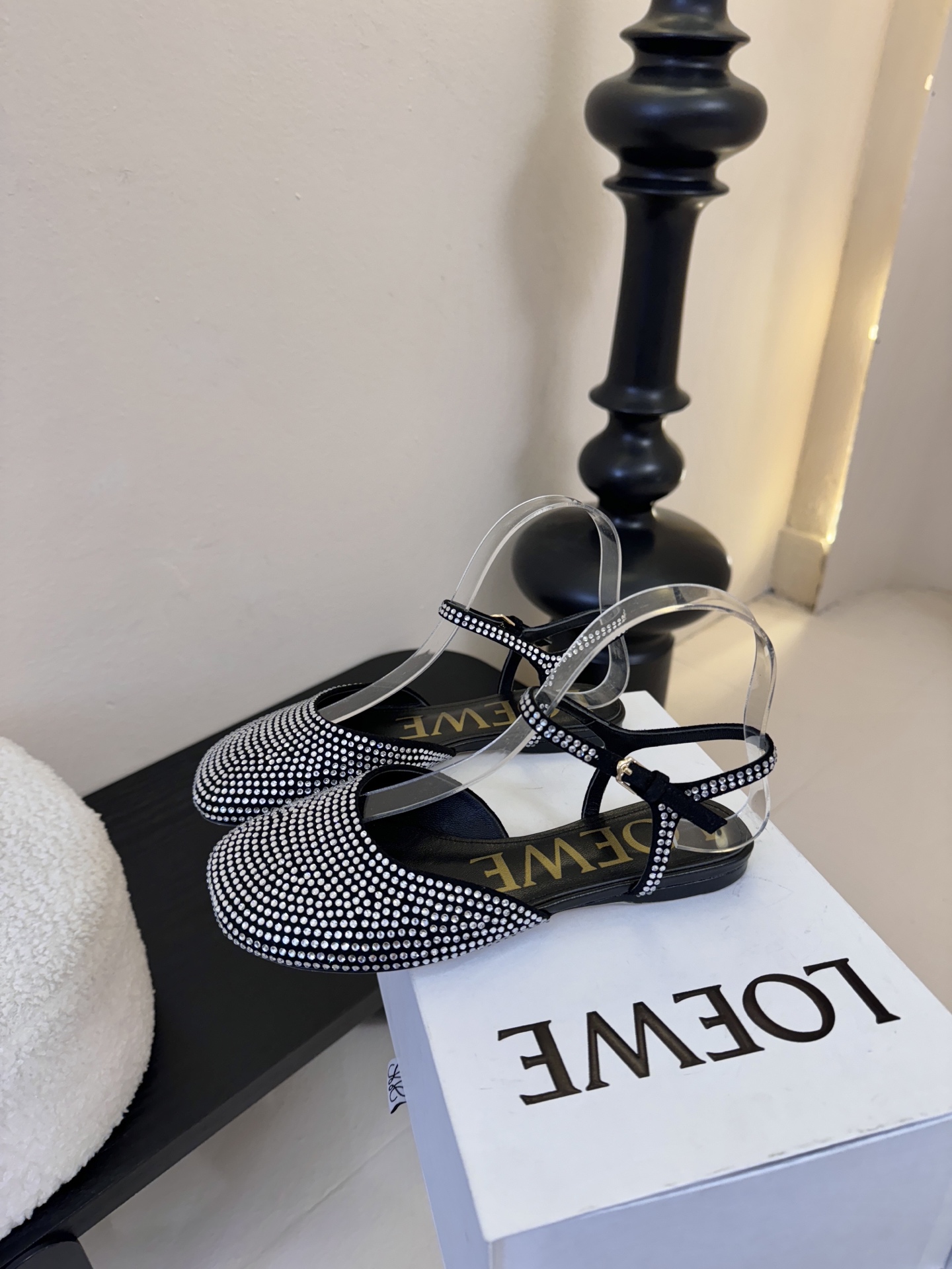 LOEWE罗意威 满钻玛丽珍凉鞋王炸组合！💎 冰蓝、黑粉、裸粉三色全配齐平底1cm+高跟8.5cm 不用