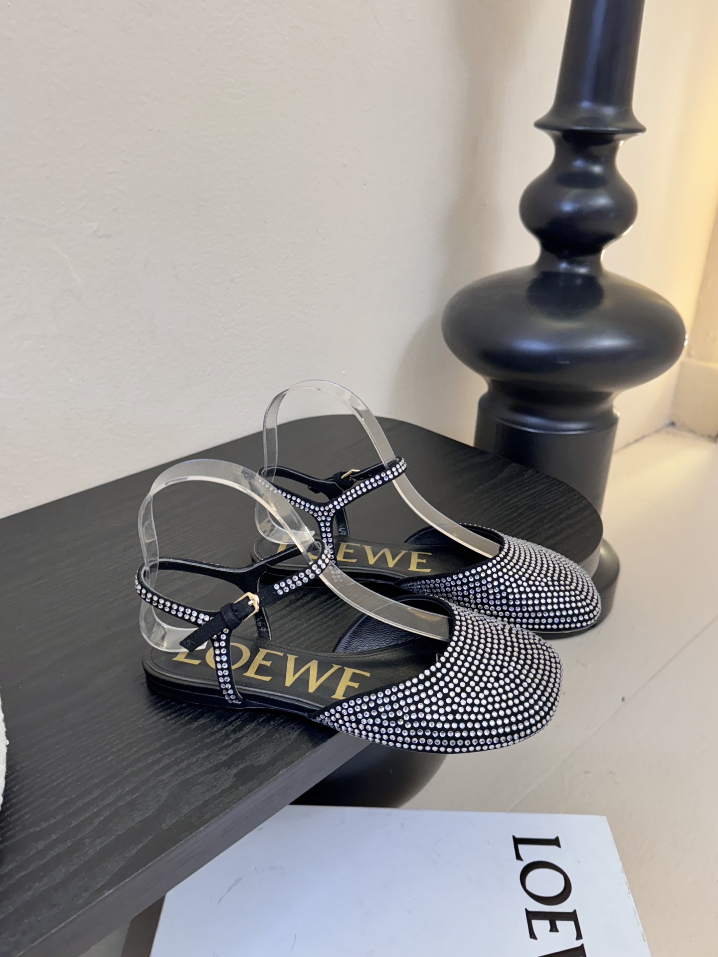 LOEWE罗意威 满钻玛丽珍凉鞋王炸组合！💎 冰蓝、黑粉、裸粉三色全配齐平底1cm+高跟8.5cm 不用