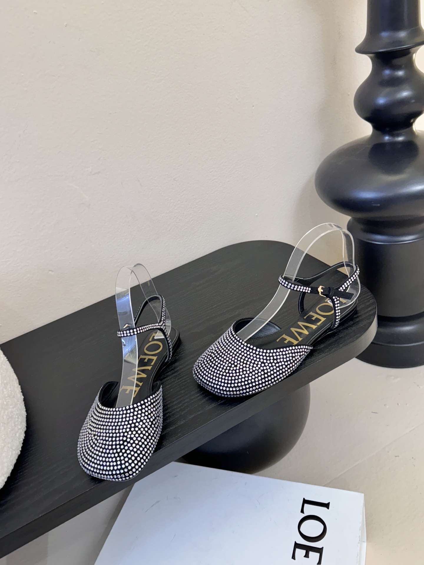 LOEWE罗意威 满钻玛丽珍凉鞋王炸组合！💎 冰蓝、黑粉、裸粉三色全配齐平底1cm+高跟8.5cm 不用