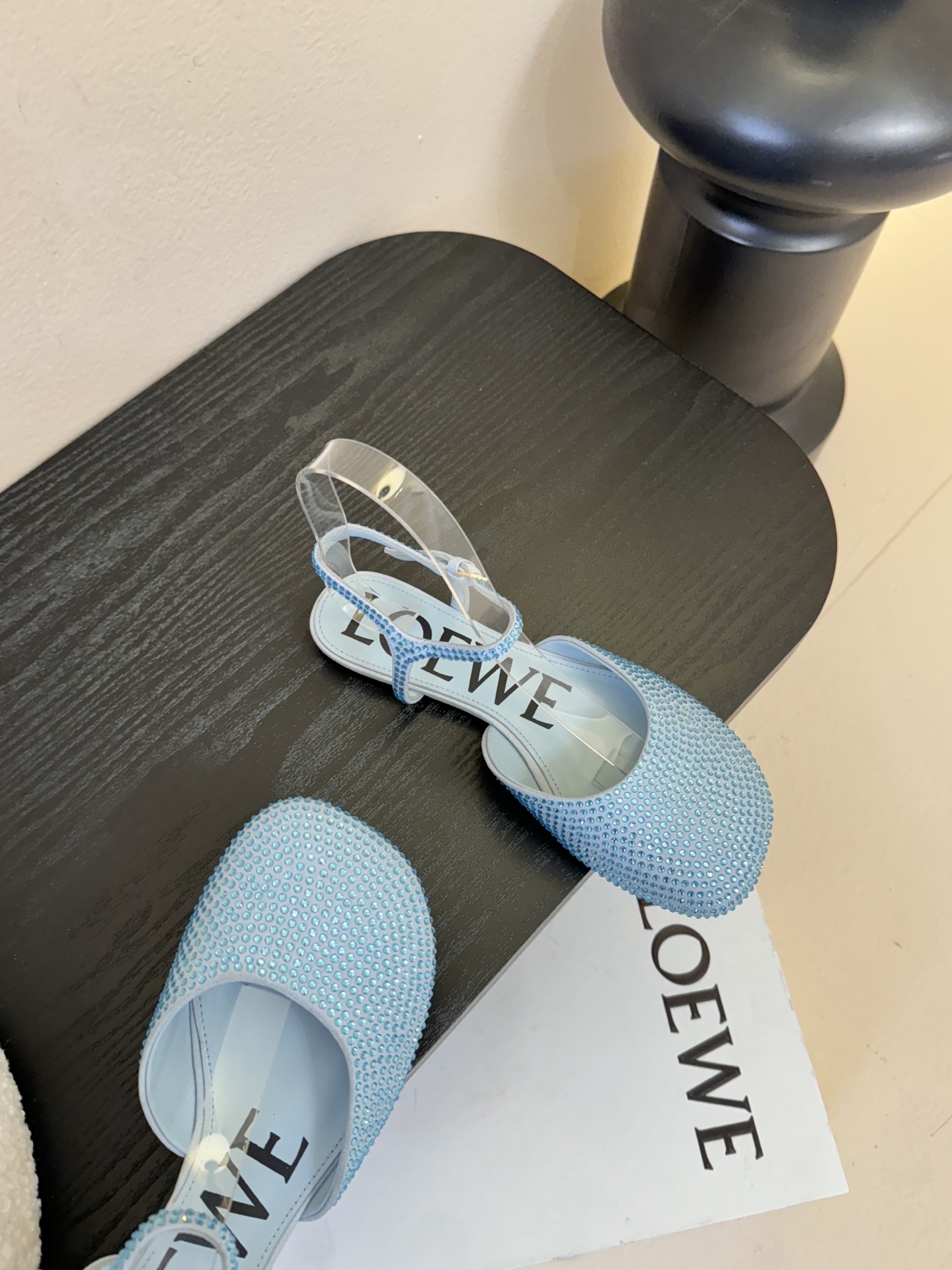 LOEWE罗意威 满钻玛丽珍凉鞋王炸组合！💎 冰蓝、黑粉、裸粉三色全配齐平底1cm+高跟8.5cm 不用