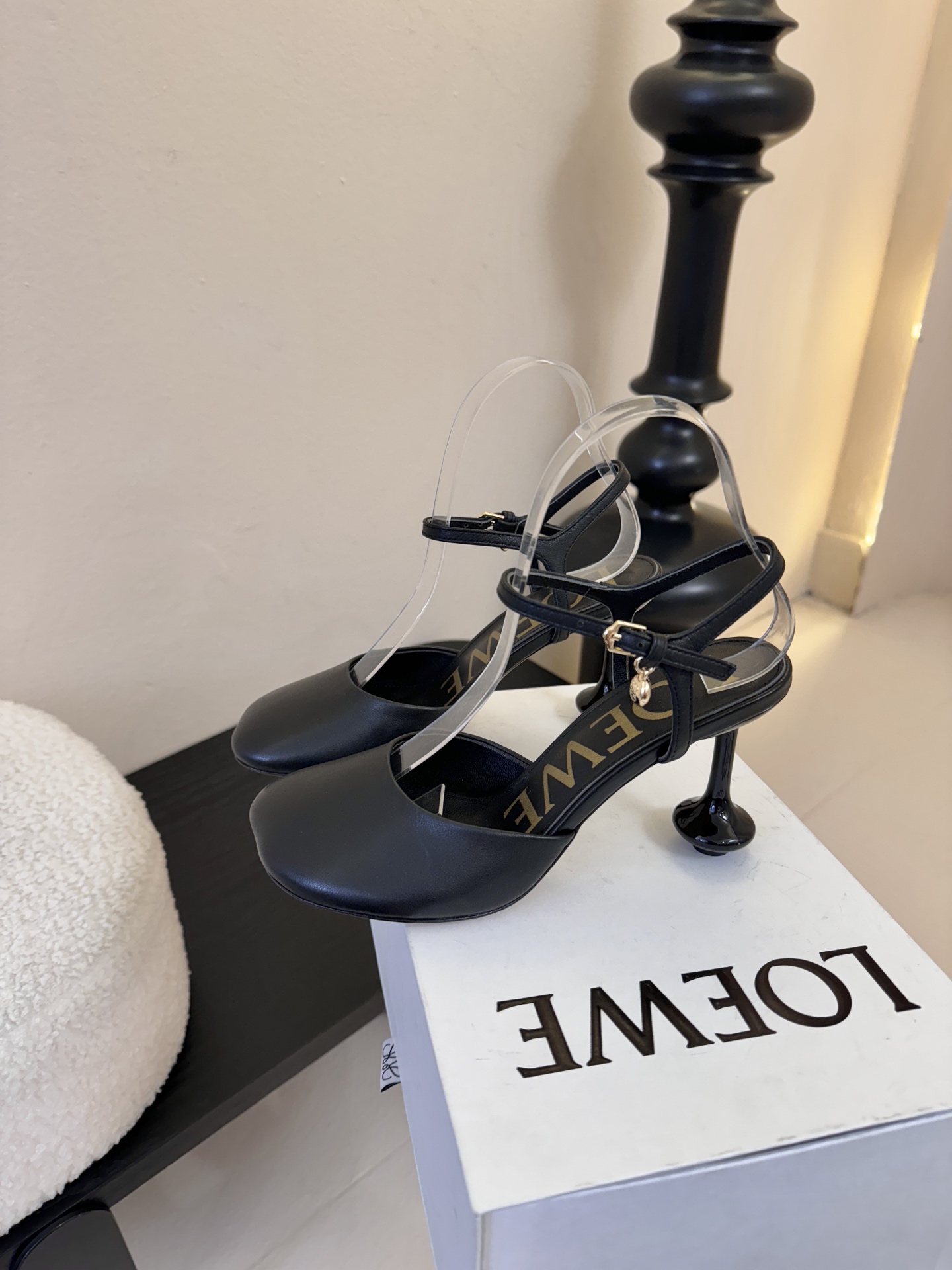 LOEWE罗意威 满钻玛丽珍凉鞋王炸组合！💎 冰蓝、黑粉、裸粉三色全配齐平底1cm+高跟8.5cm 不用