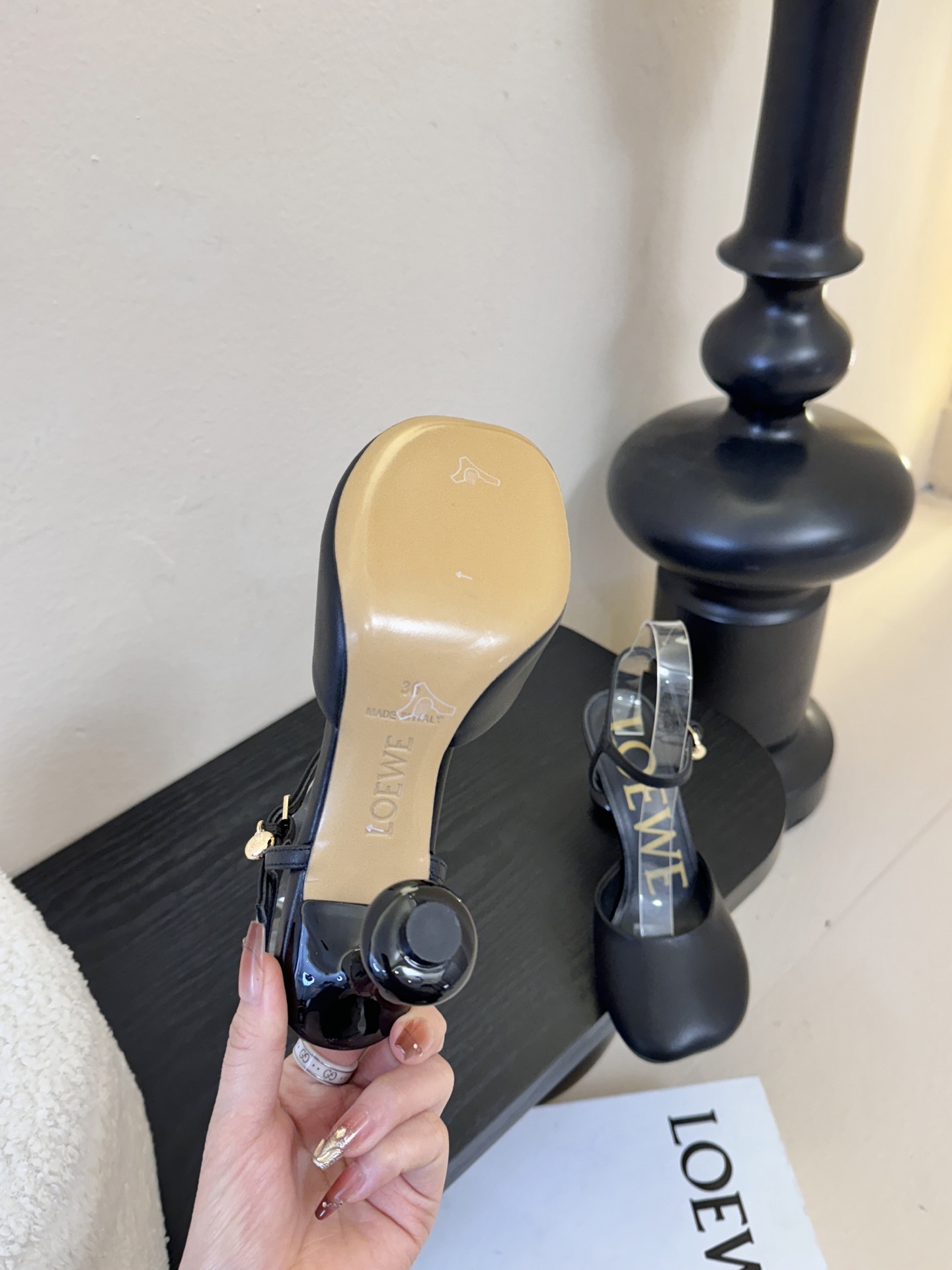 LOEWE罗意威 满钻玛丽珍凉鞋王炸组合！💎 冰蓝、黑粉、裸粉三色全配齐平底1cm+高跟8.5cm 不用