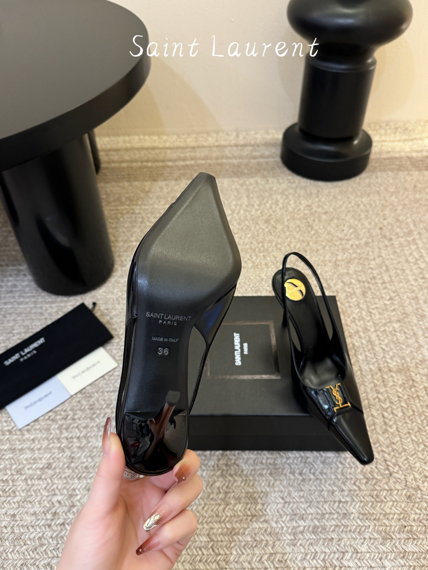 saint laurent 26ss ysl 尖头后空高跟鞋单鞋上脚特别稳，超跟脚，放心入！鞋跟是重新开