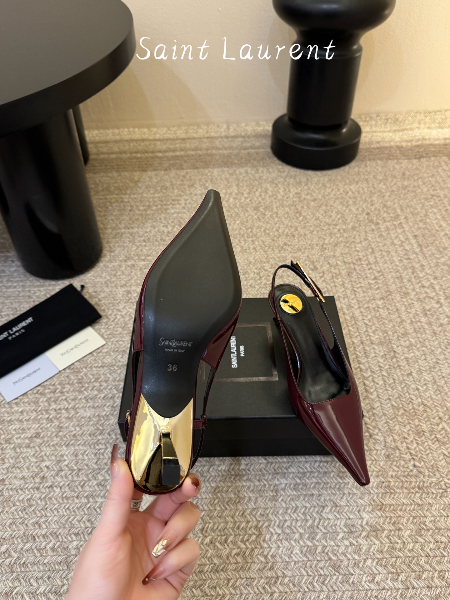 saint laurent 26ss ysl 尖头后空高跟鞋单鞋上脚特别稳，超跟脚，放心入！鞋跟是重新开