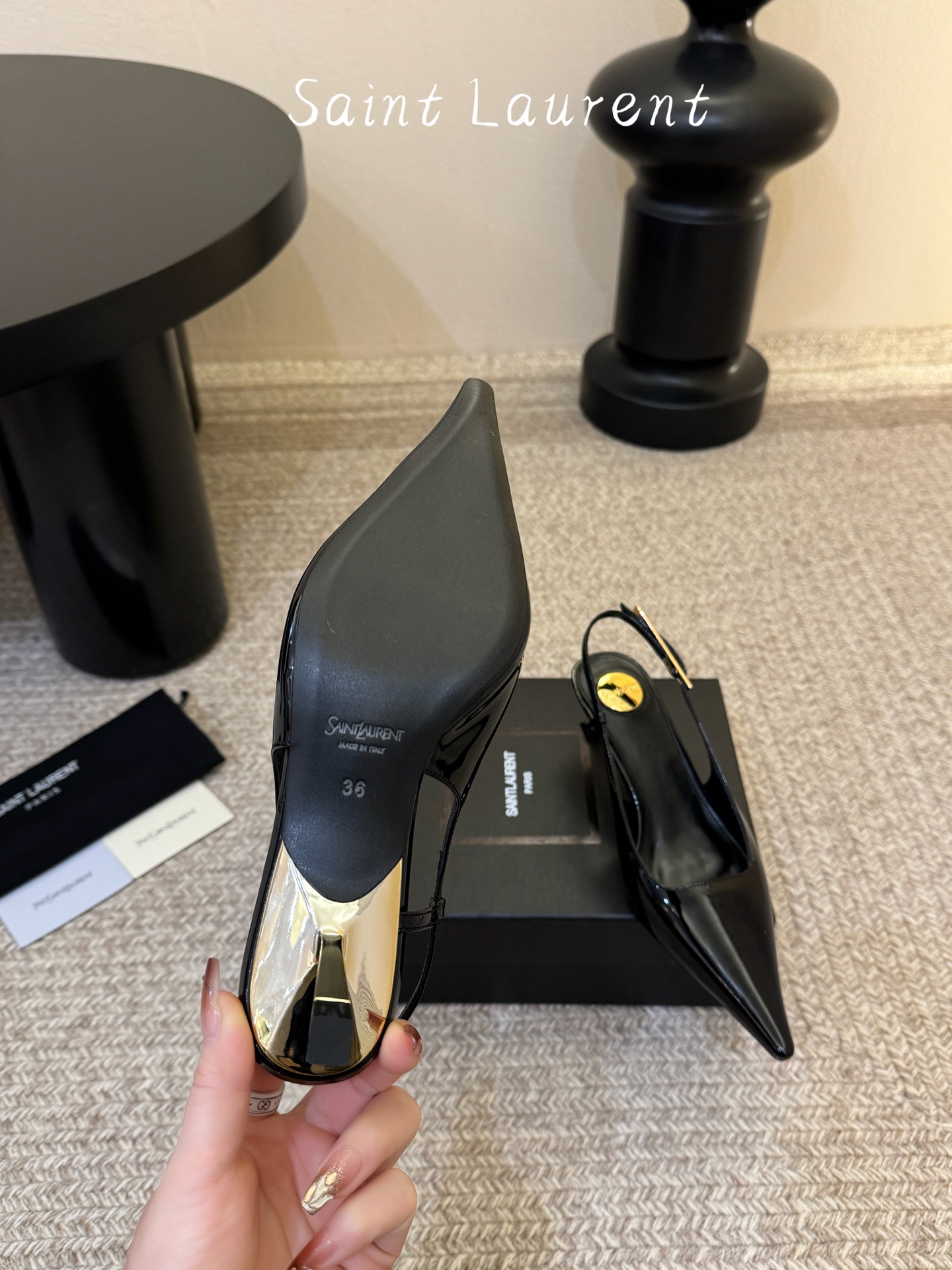saint laurent 26ss ysl 尖头后空高跟鞋单鞋上脚特别稳，超跟脚，放心入！鞋跟是重新开