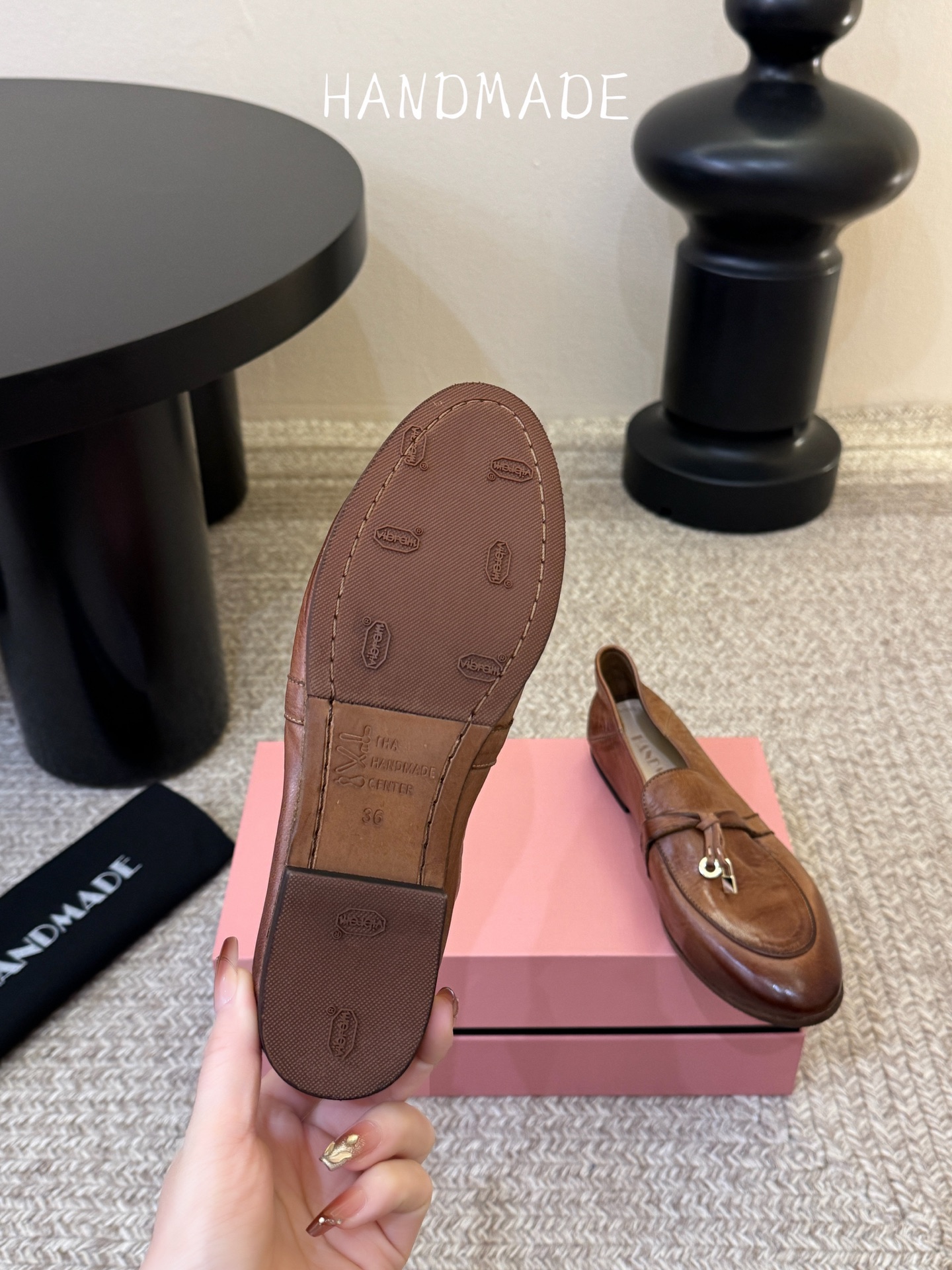 顶级HANDMADE独家新品最高版本买手代购1:1完美复刻 平底凉鞋单鞋原版开模真皮鞋底 原版套楦鞋型很