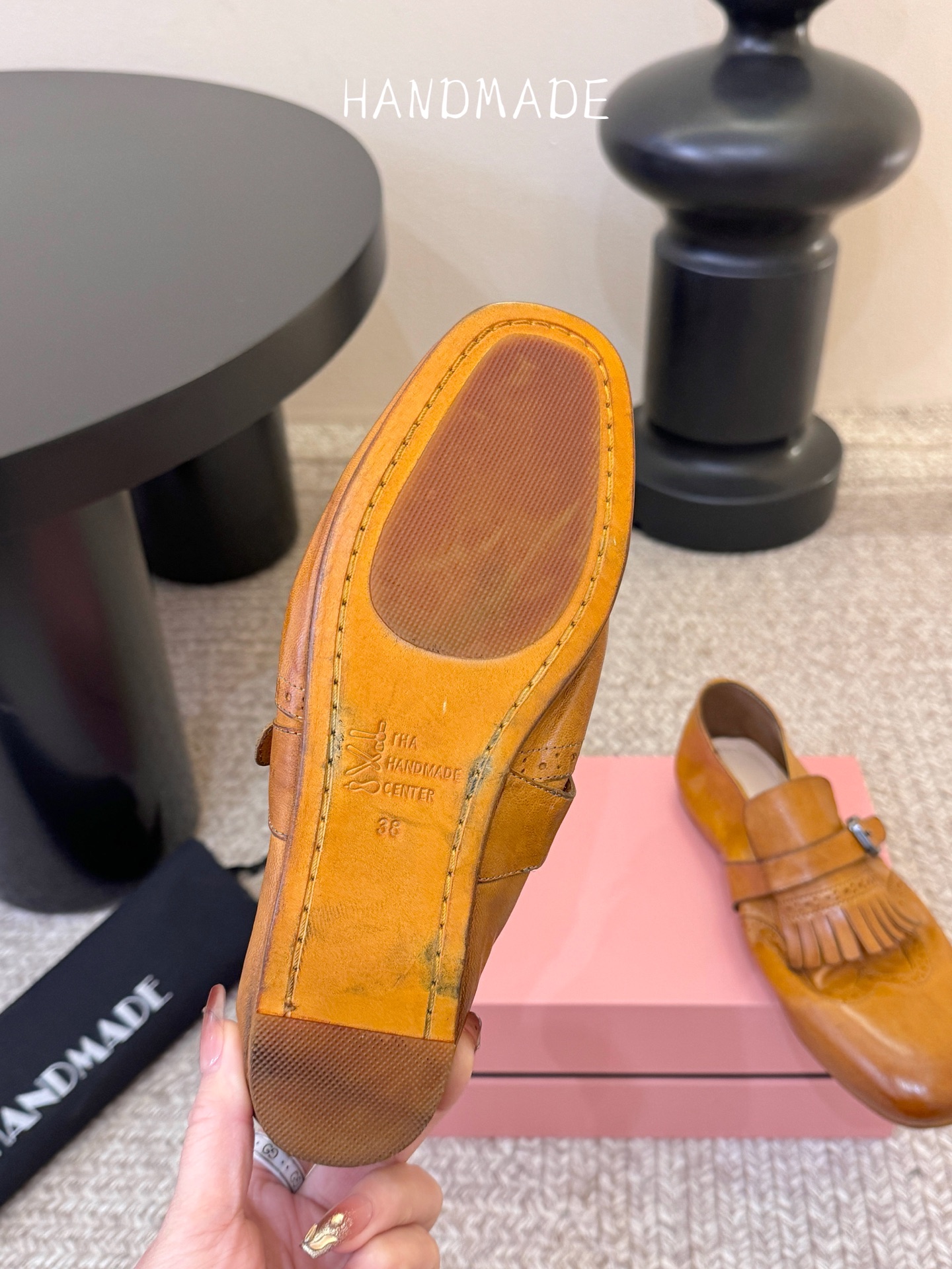 顶级HANDMADE独家新品最高版本买手代购1:1完美复刻 平底凉鞋单鞋原版开模真皮鞋底 原版套楦鞋型很