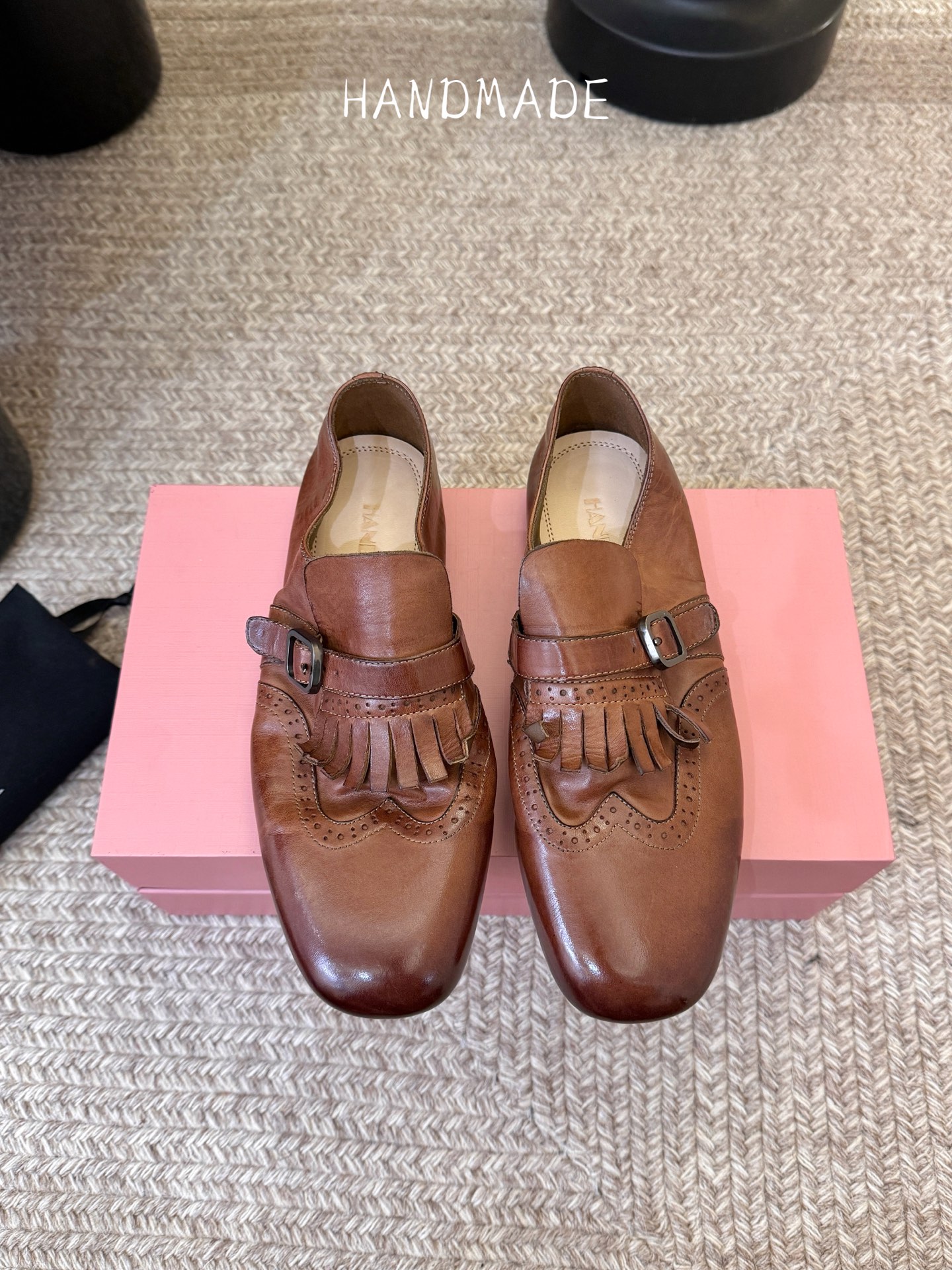 顶级HANDMADE独家新品最高版本买手代购1:1完美复刻 平底凉鞋单鞋原版开模真皮鞋底 原版套楦鞋型很