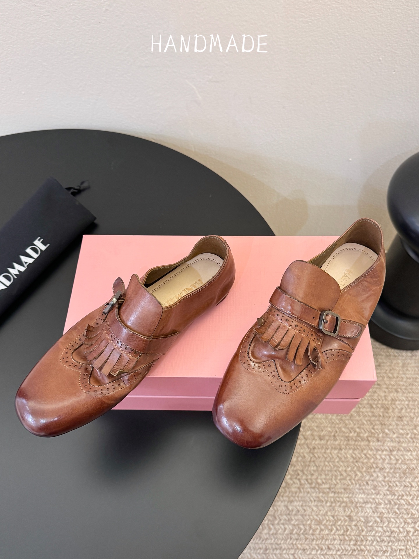 顶级HANDMADE独家新品最高版本买手代购1:1完美复刻 平底凉鞋单鞋原版开模真皮鞋底 原版套楦鞋型很