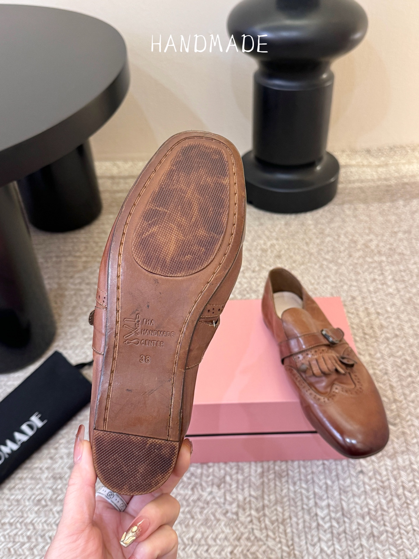 顶级HANDMADE独家新品最高版本买手代购1:1完美复刻 平底凉鞋单鞋原版开模真皮鞋底 原版套楦鞋型很