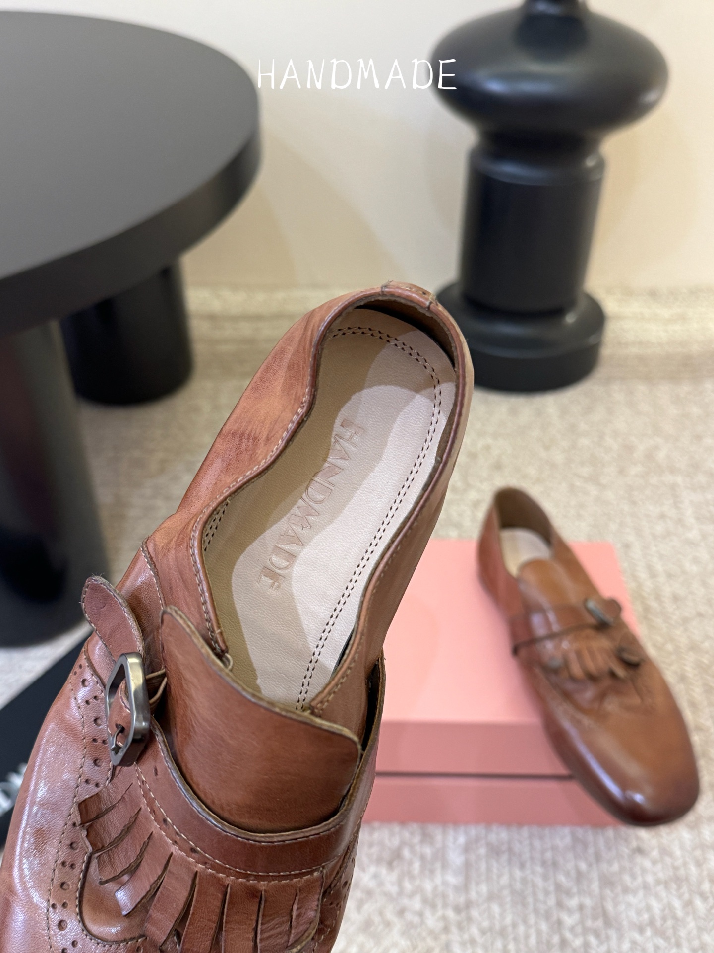 顶级HANDMADE独家新品最高版本买手代购1:1完美复刻 平底凉鞋单鞋原版开模真皮鞋底 原版套楦鞋型很